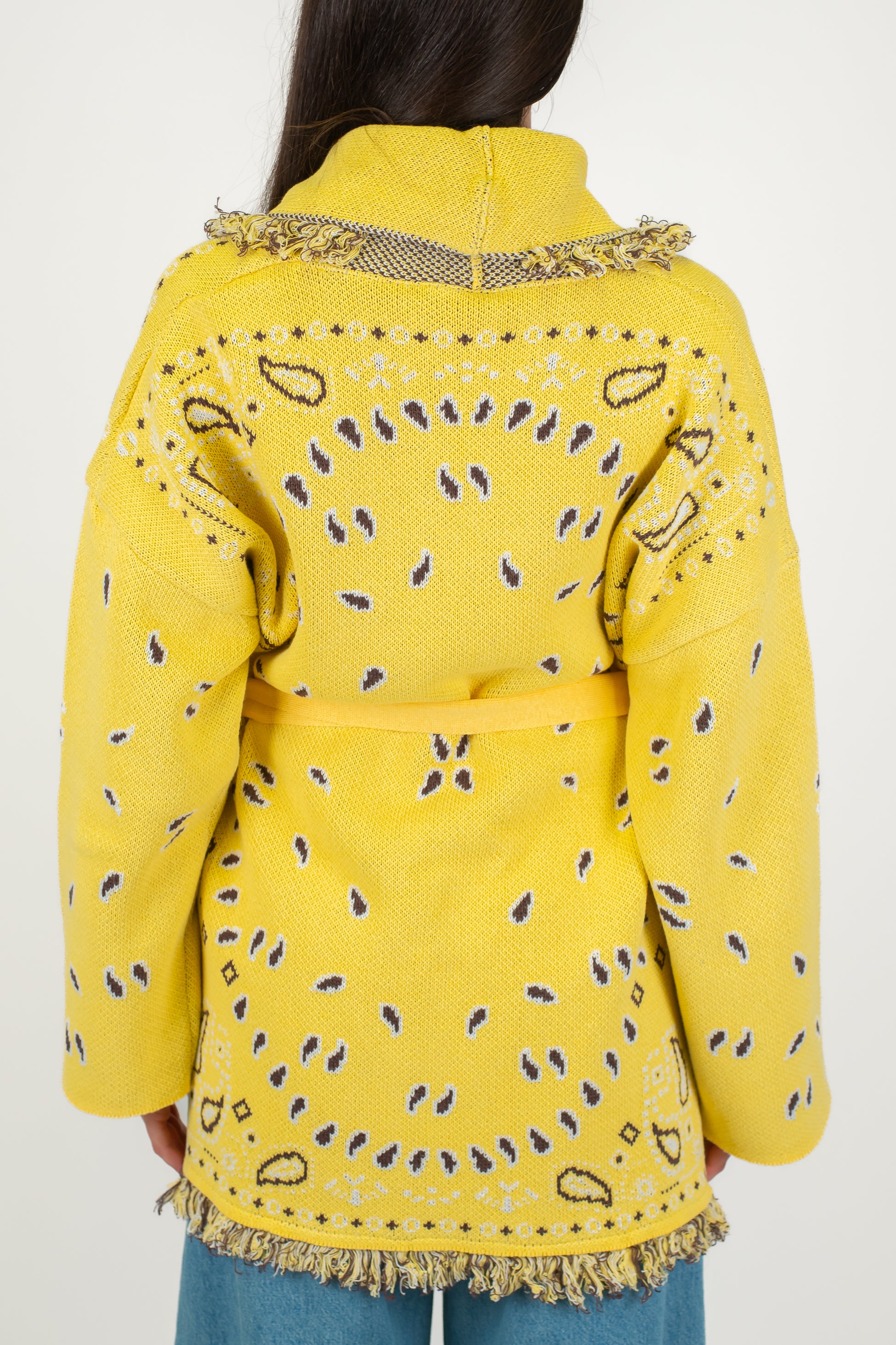 Tensione in - Cardigan fantasia bandana con frange