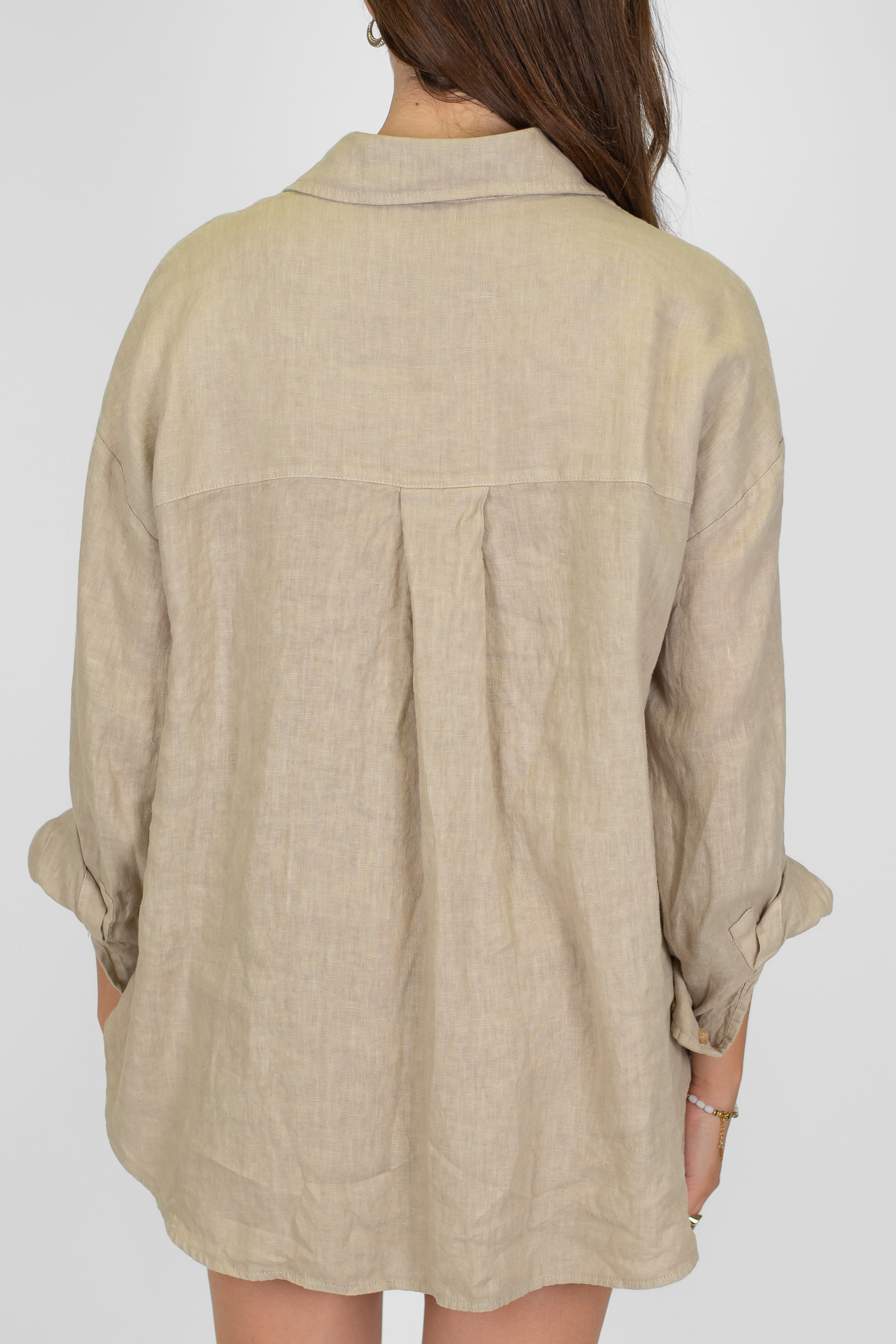 Haveone - Camicia tinta unita in puro lino