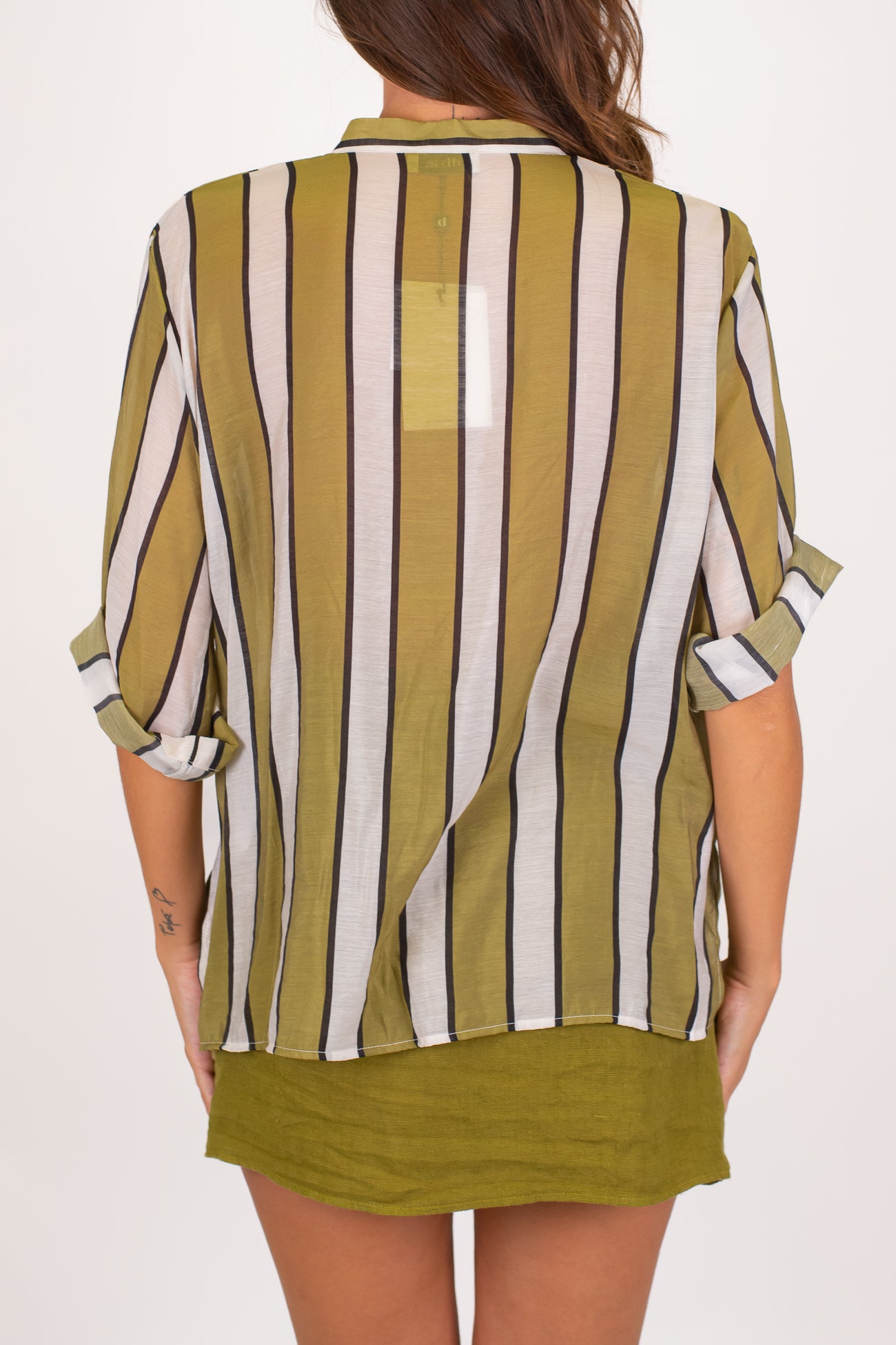 Dixie - Camicia rigata in viscosa leggera