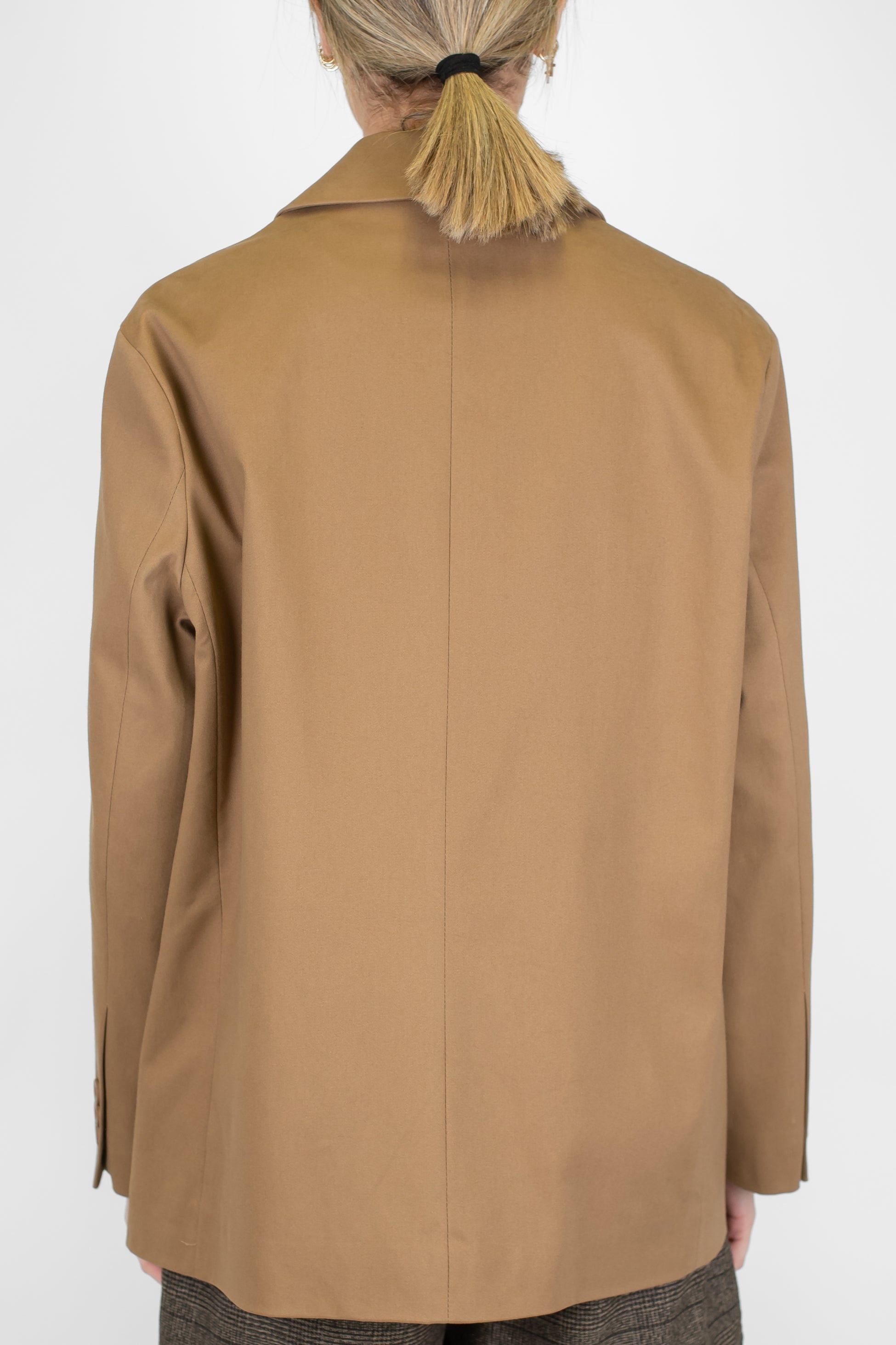 Dixie - Giacca monopetto tinta unita in fustagna con spalline