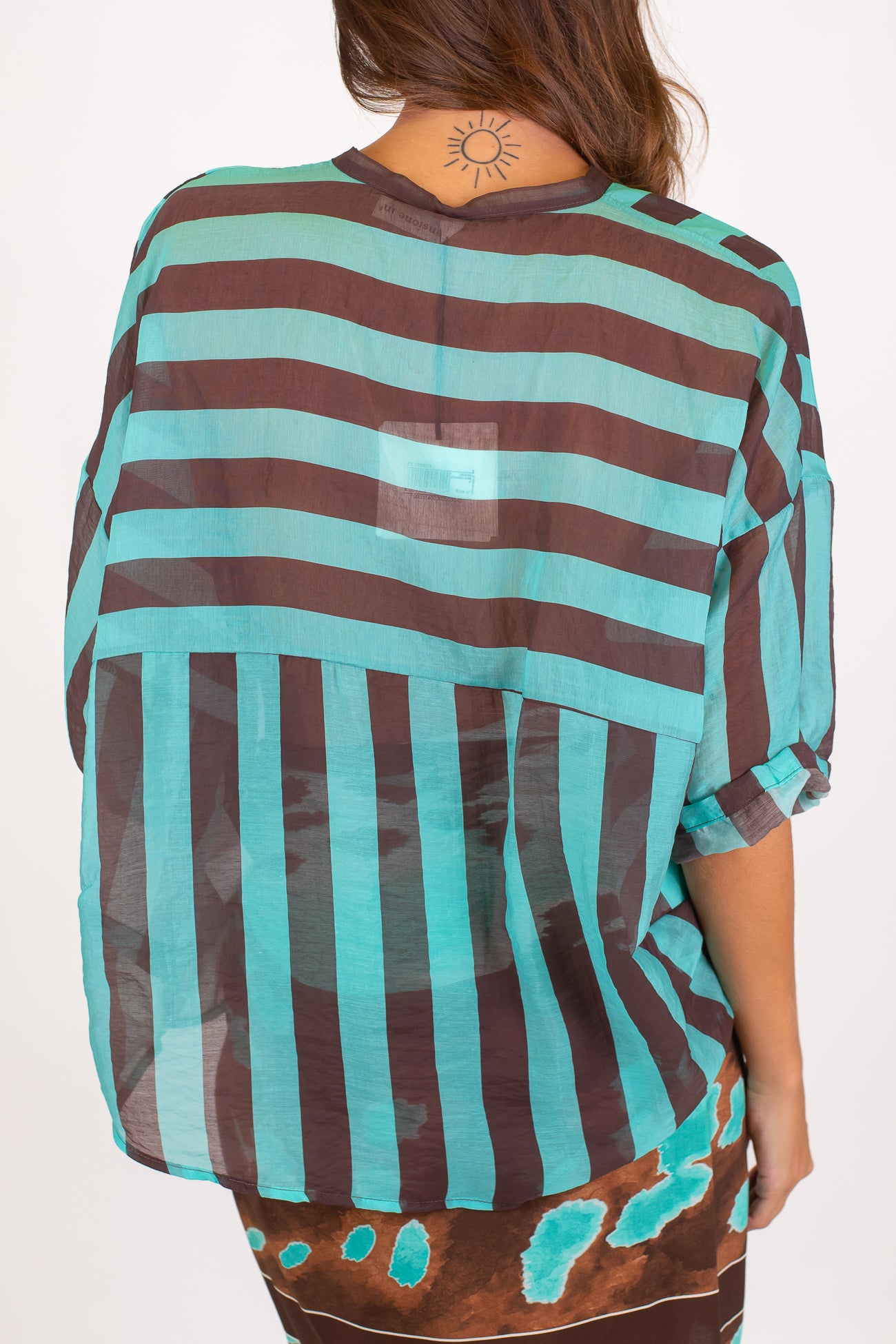 Tensione in - Camicia in lyocell fantasia rigata