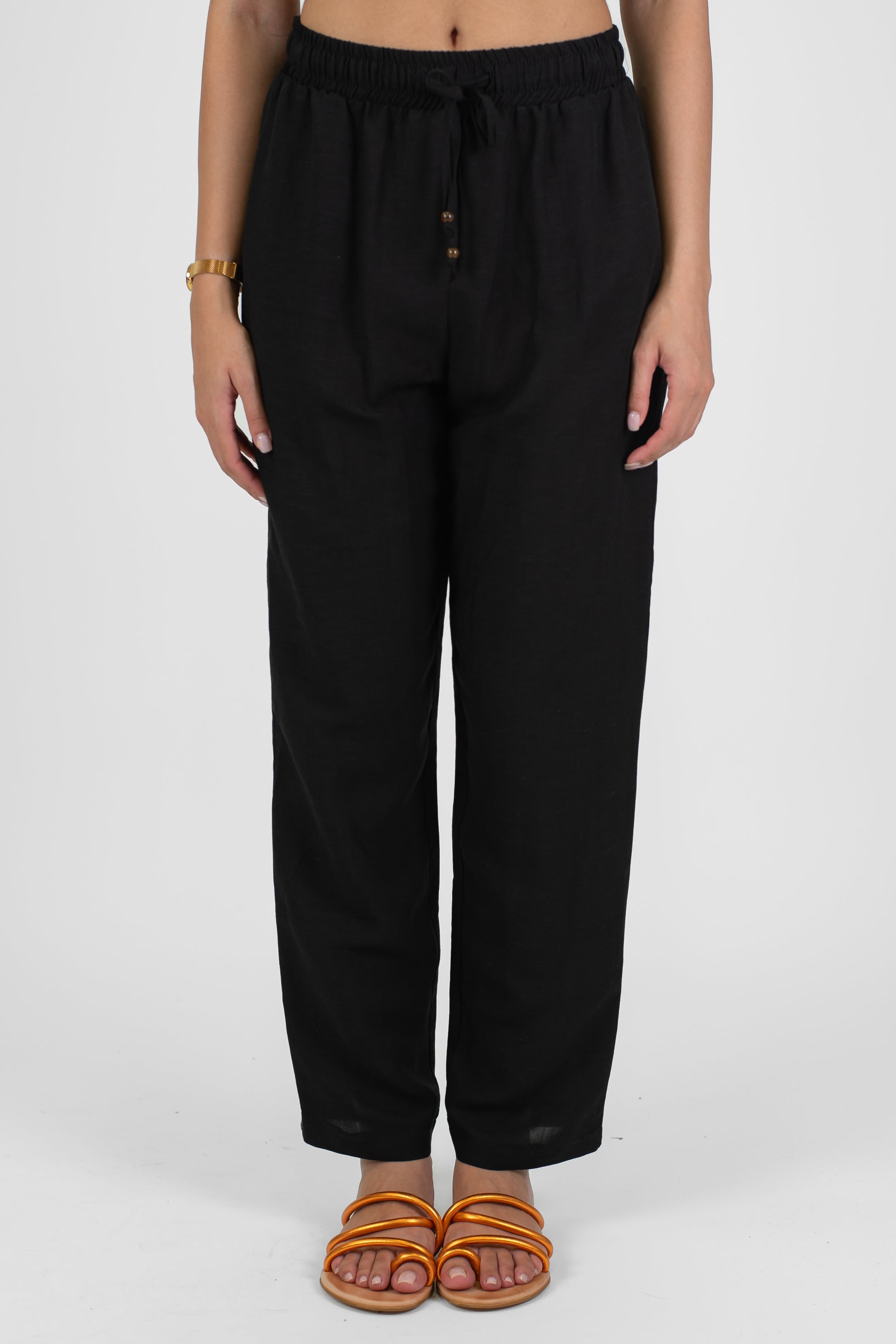 Motel - Pantalone in misto lino e viscosa con coulisse