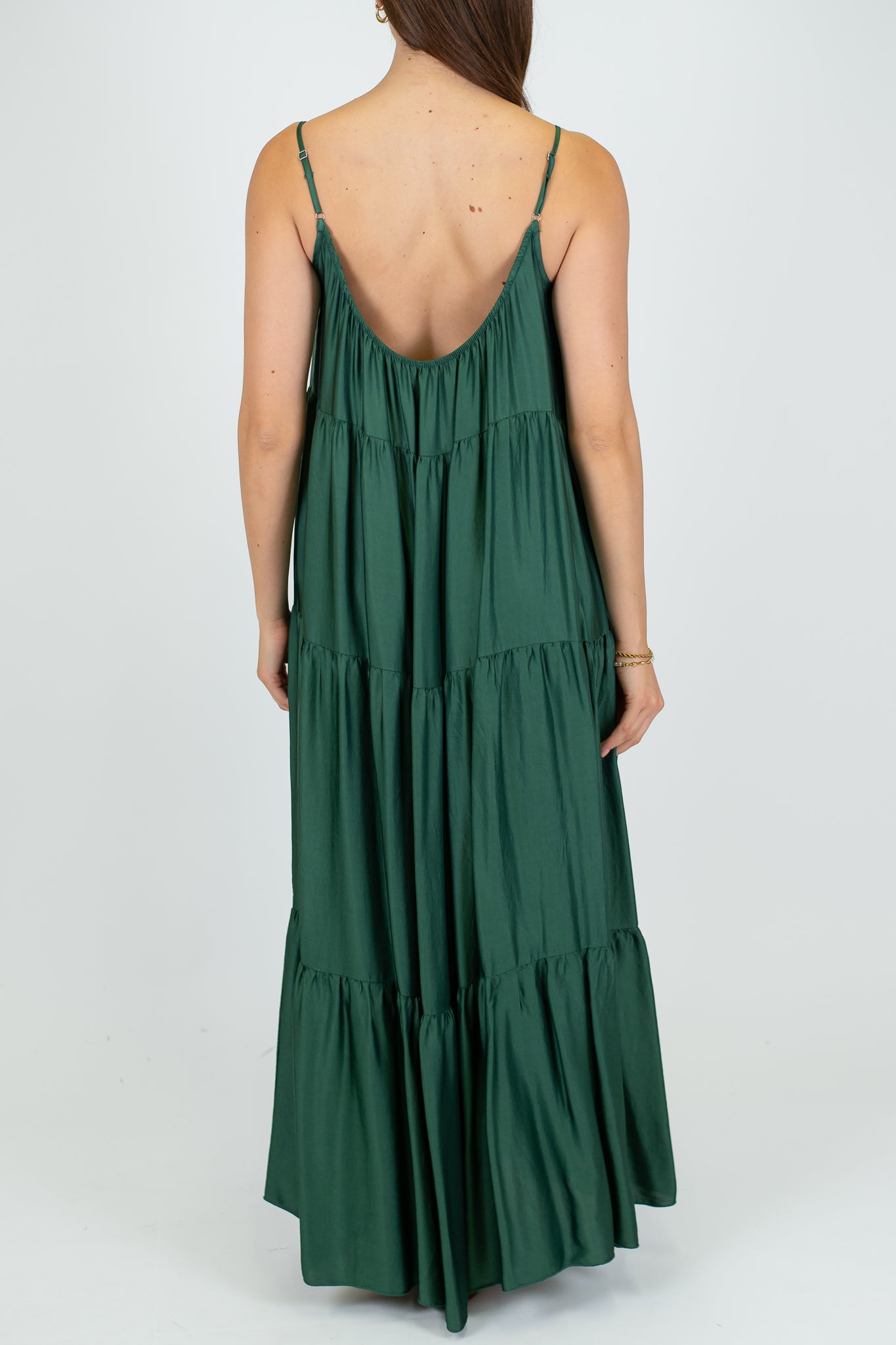 Motel - Abito lungo con balze in viscosa