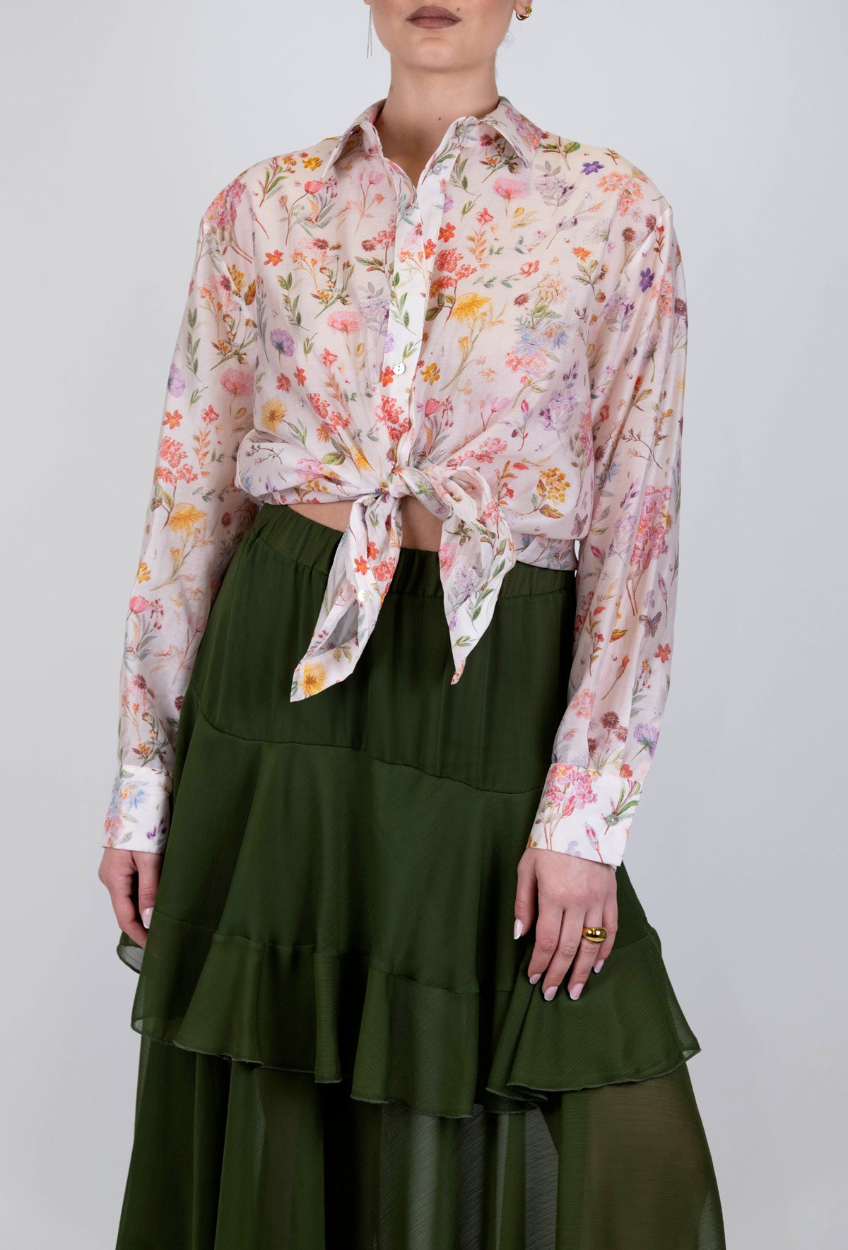 Motel - Camicia fantasia floreale in lyocell