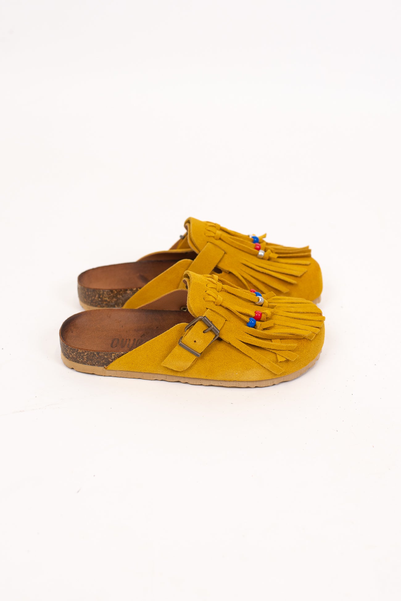 Ovyé - Mules in suede con frange e perline