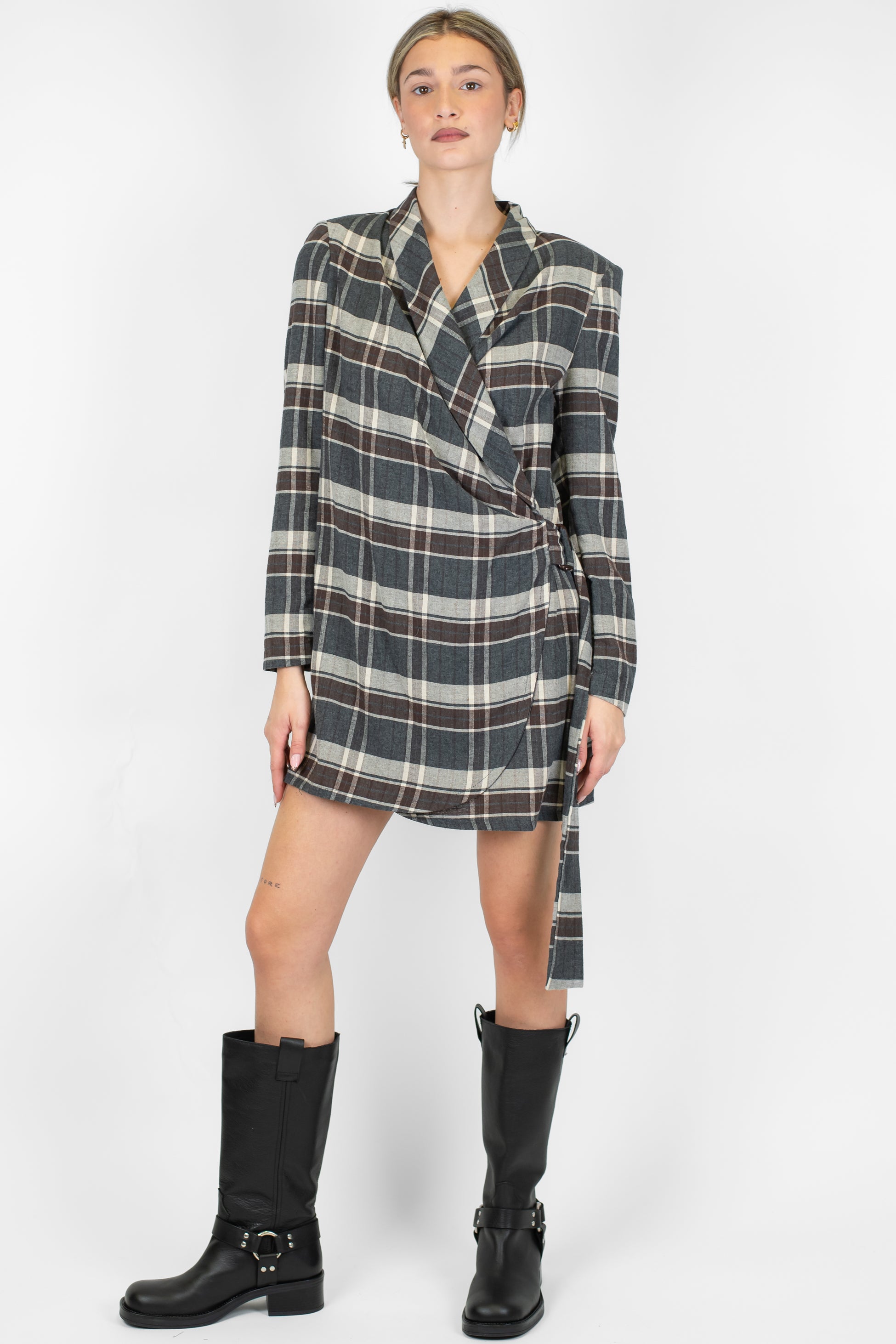 Motel - Abito corto fantasia check