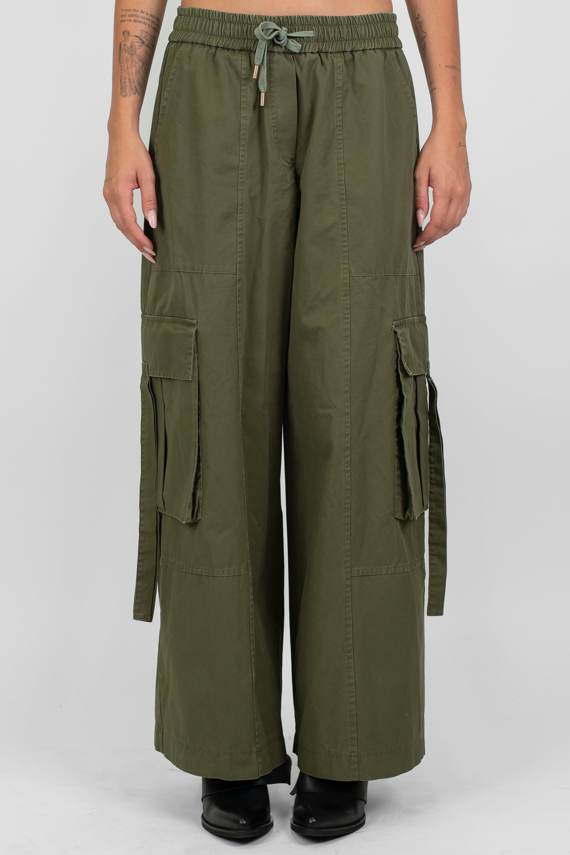 Tensione in - Pantalone palazzo cargo con coulisse