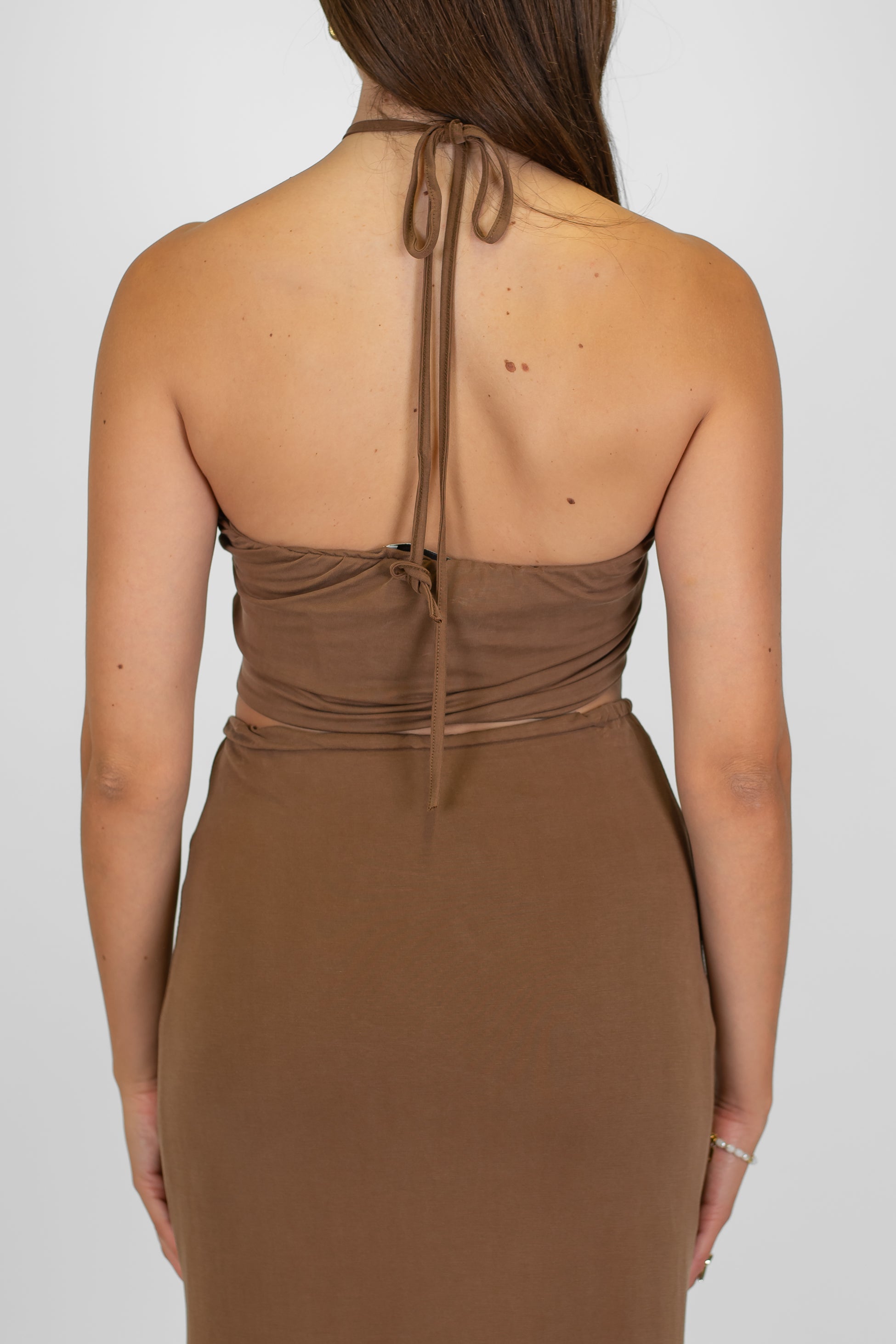 Haveone - Top con allaccio al collo e dettagli oro