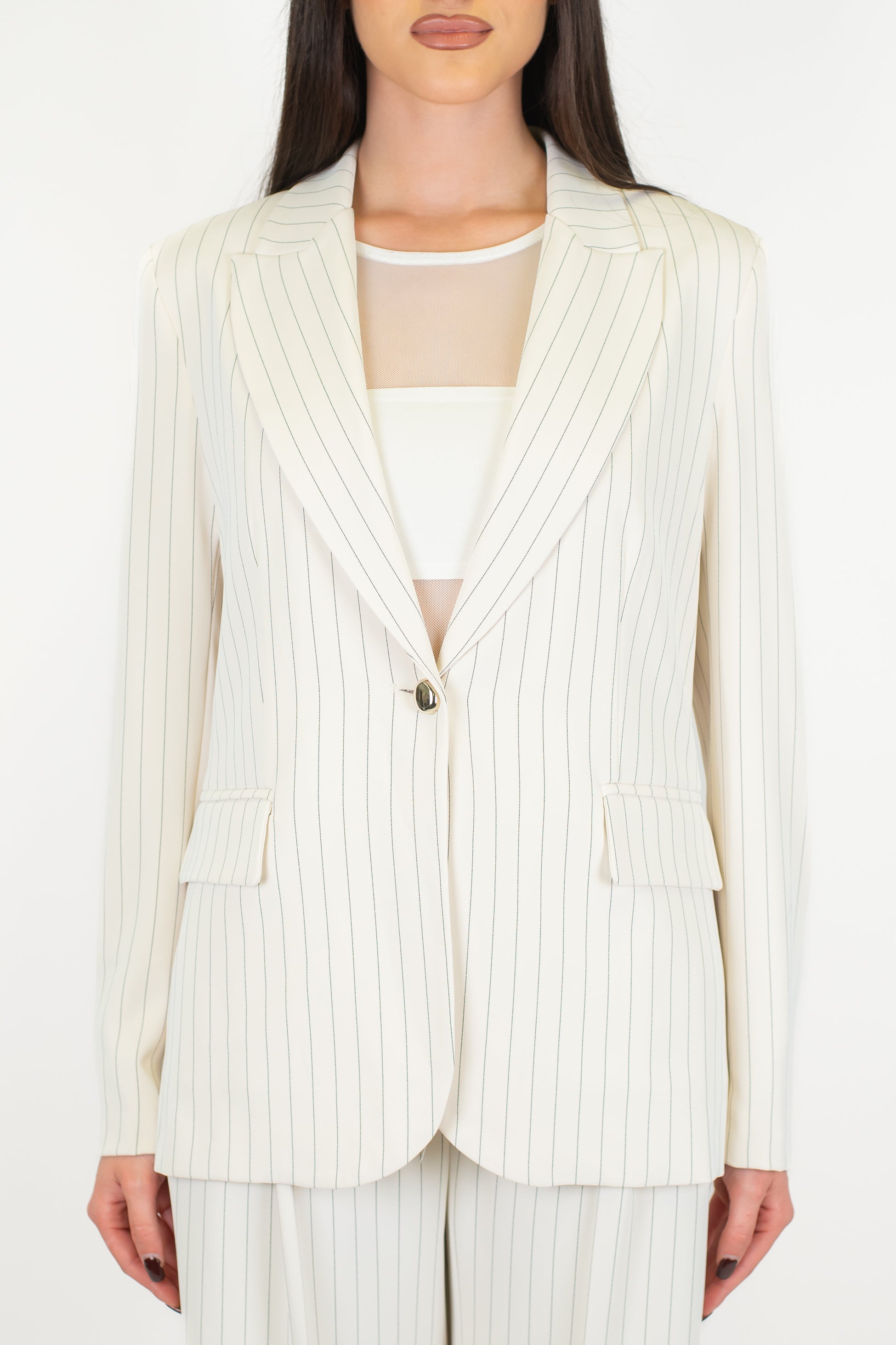 Maryley - Giacca monopetto gessata