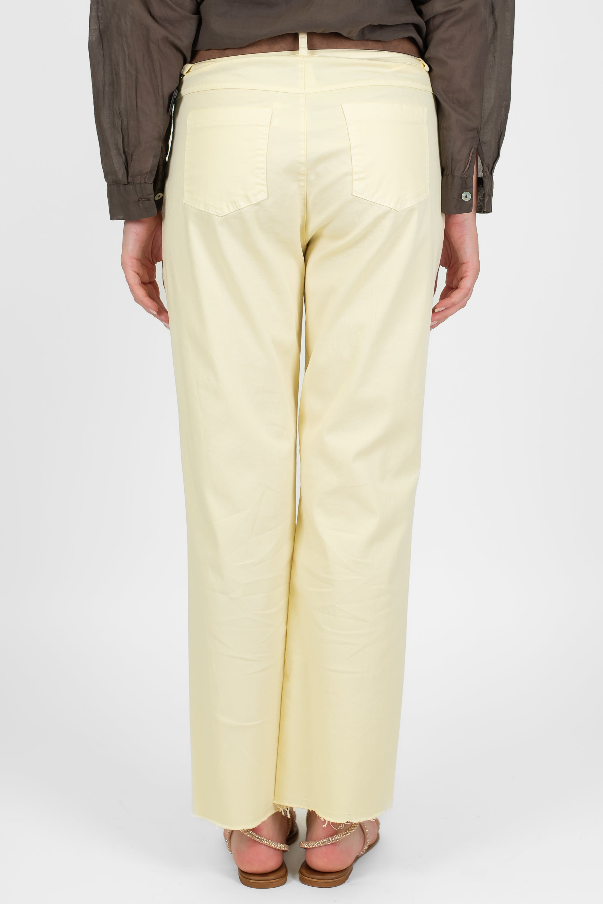 Tensione in - Pantalone regular in cotone sfrangiato sul fondo