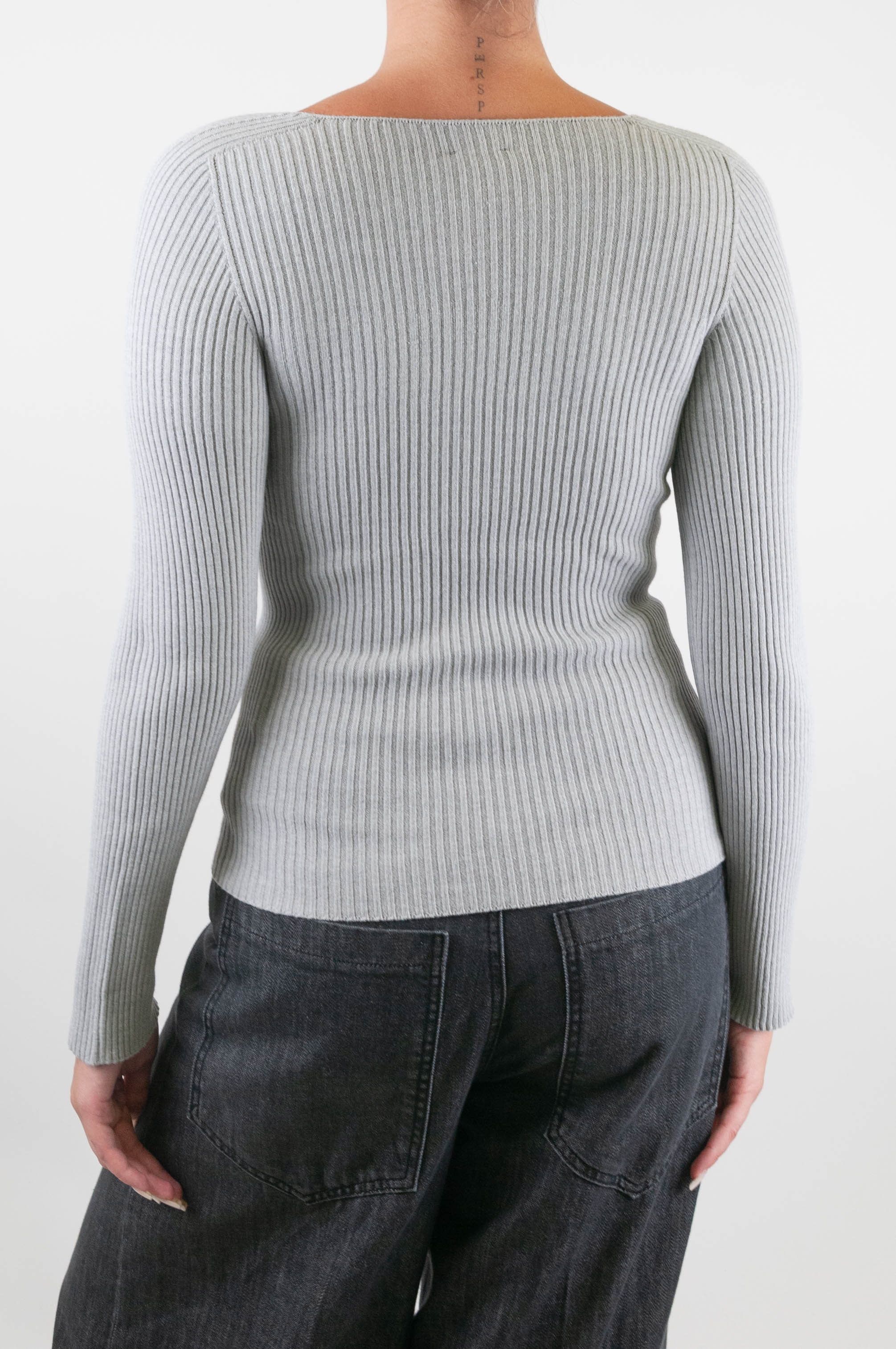 Kontatto - Maglia con scollo quadrato a costine