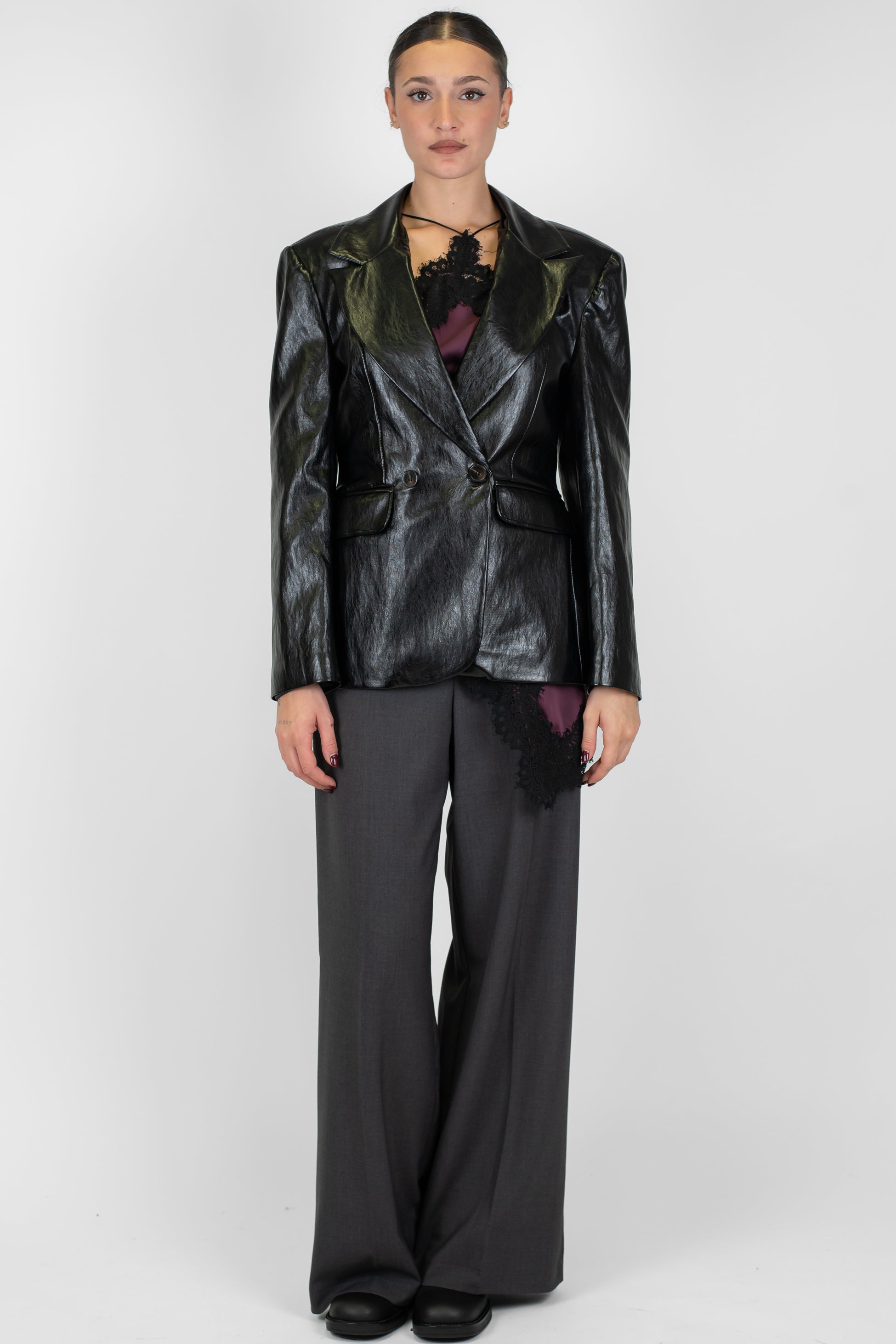 Tensione in - Pantalone palazzo con elastico sul retro