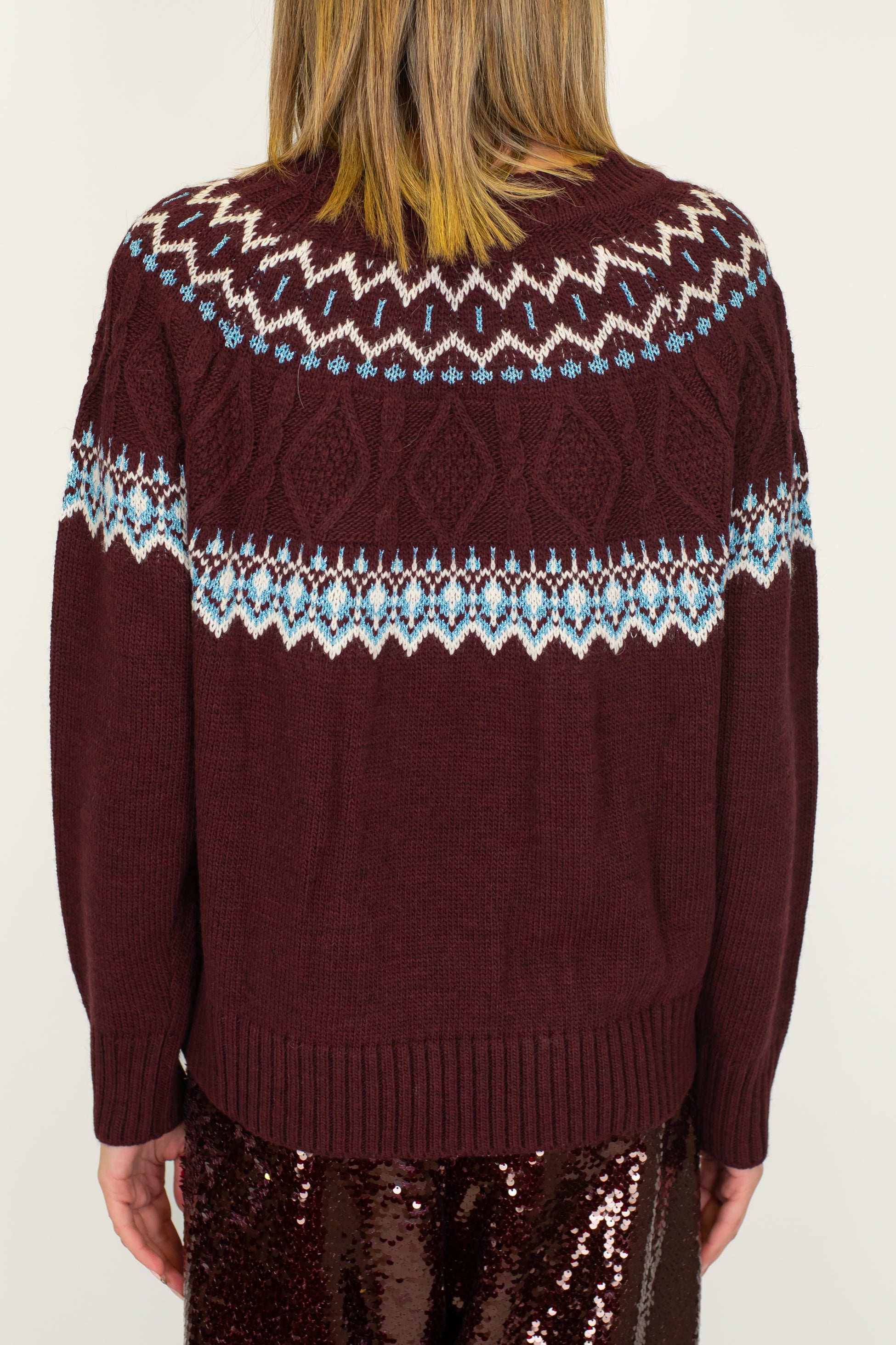 Motel - Maglia jacquard in misto lana