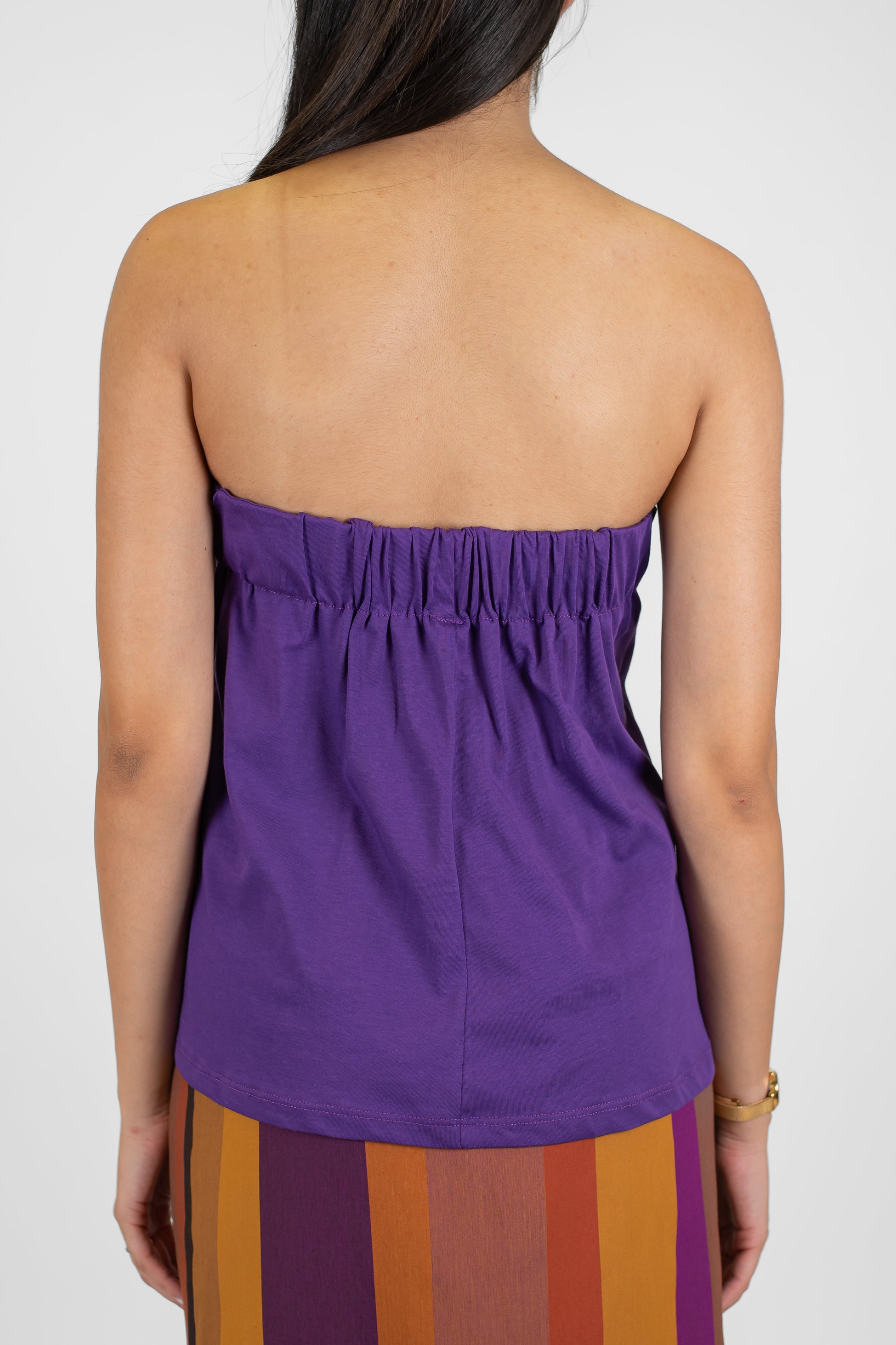 Tensione in - Top a fascia in cotone con elastico dietro