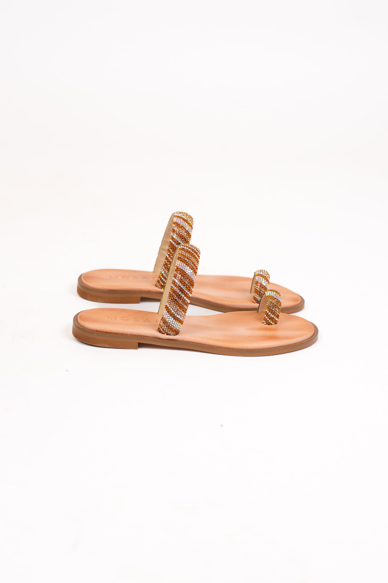 Mosaic - Sandalo infradito a fascia con strass