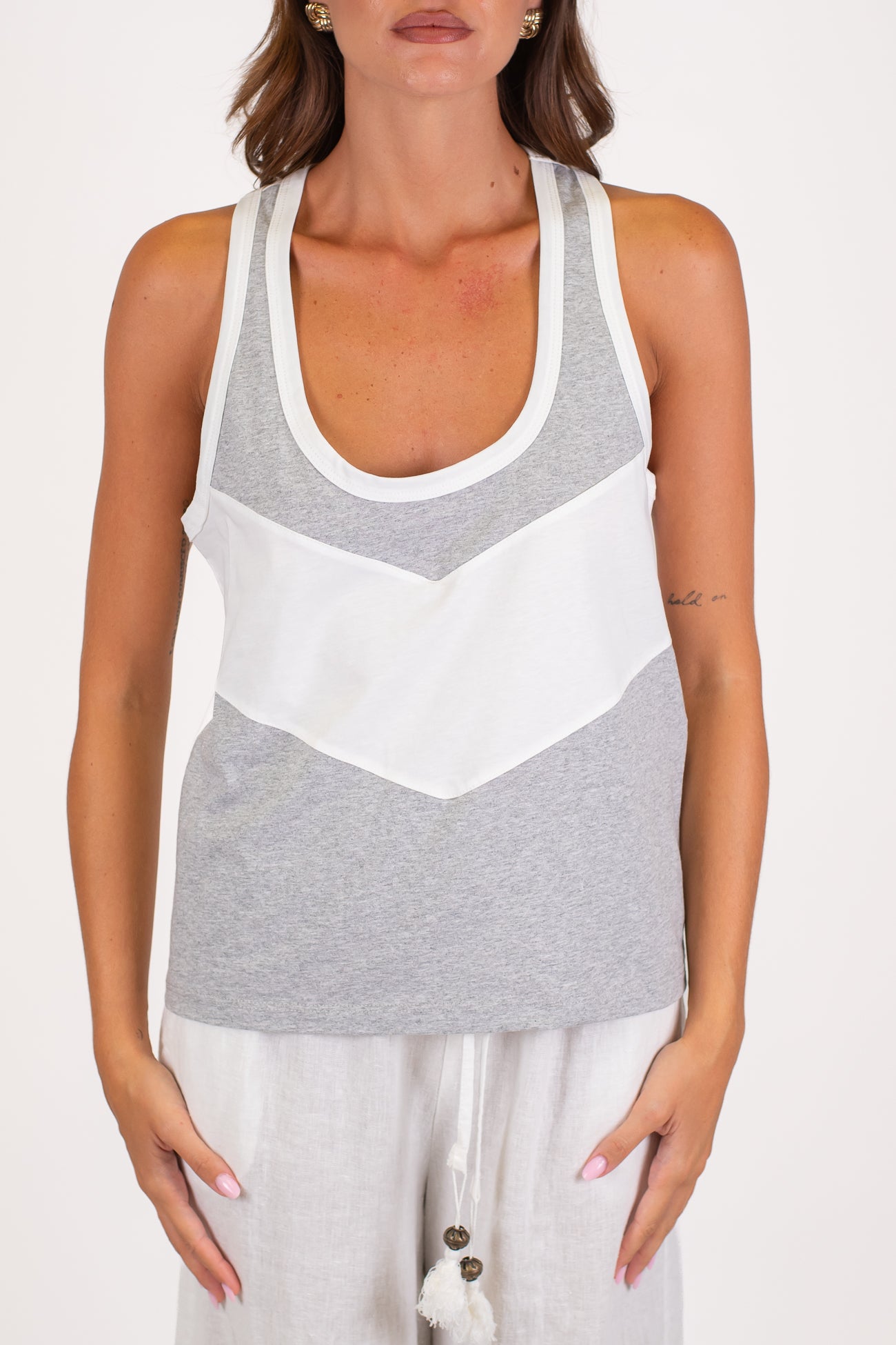 Dixie - Canotta bicolore in cotone
