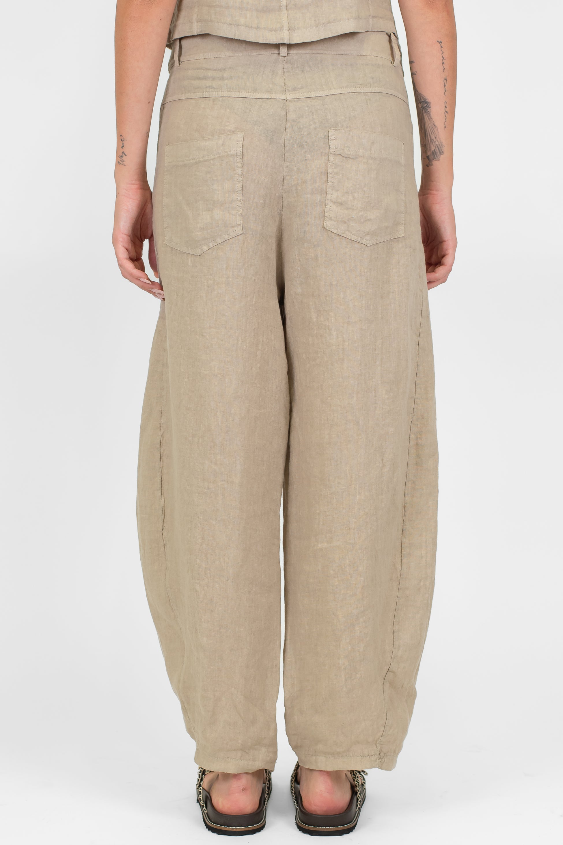 Haveone - Pantalone balloon in puro lino