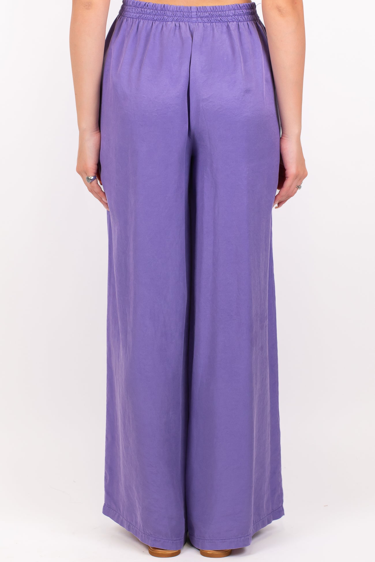 Tensione in - Pantalone palazzo in lyocell mano cupro con elastico in vita