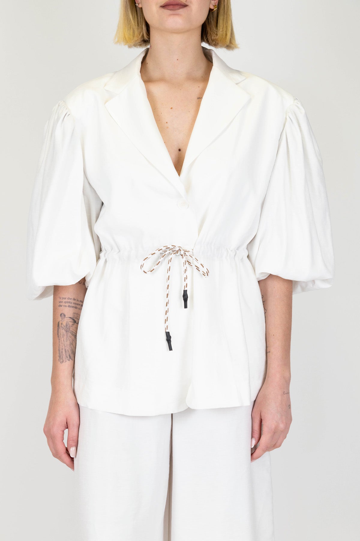 Motel - Giacca in modal con manica a palloncino e coulisse al centro