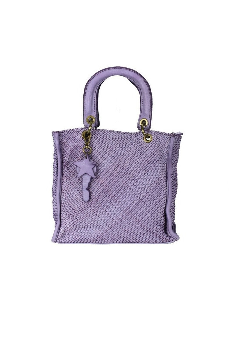 Borsa piccola in pelle intrecciata vintage