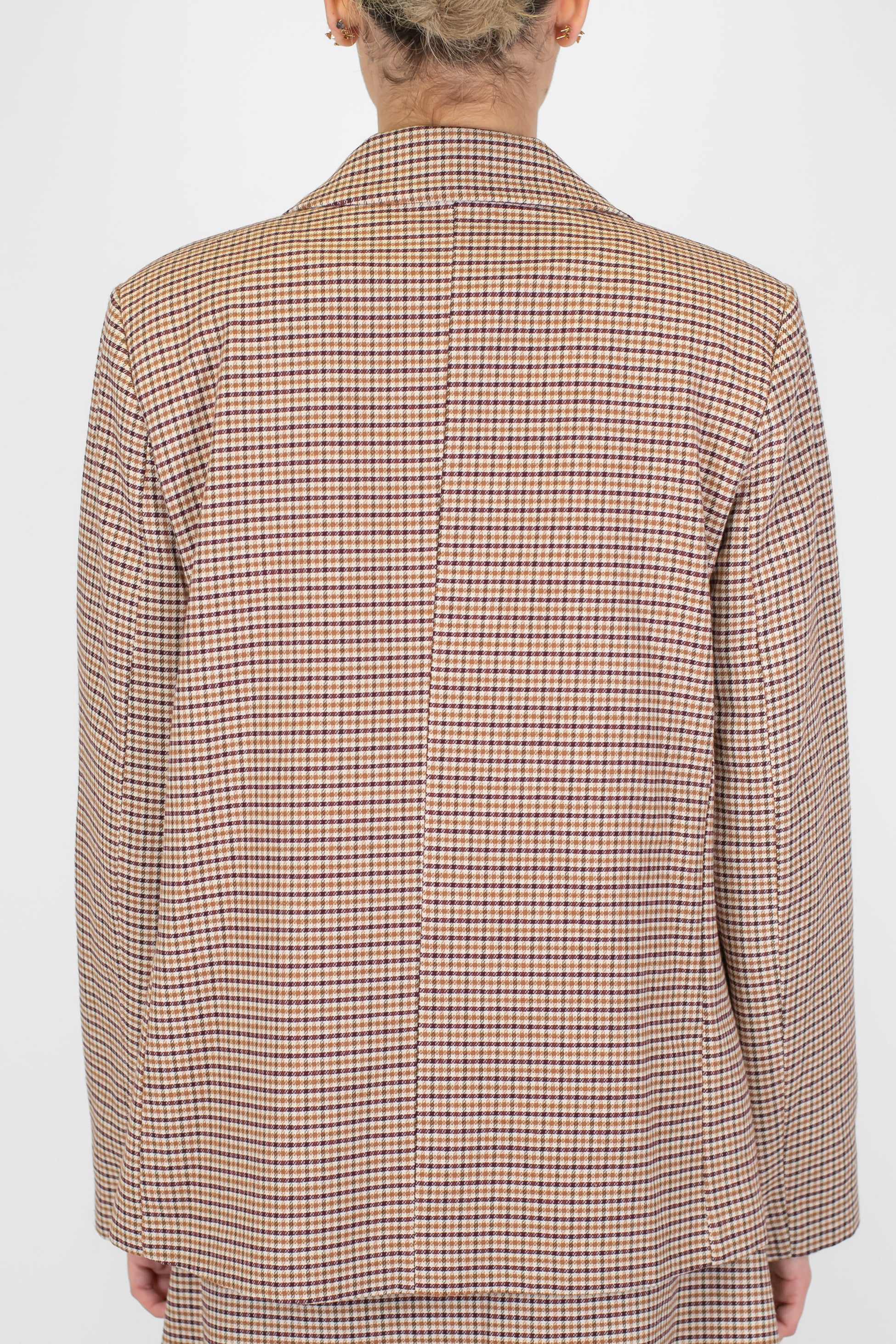 Haveone - Giacca monopetto microfantasia quadri con spalline