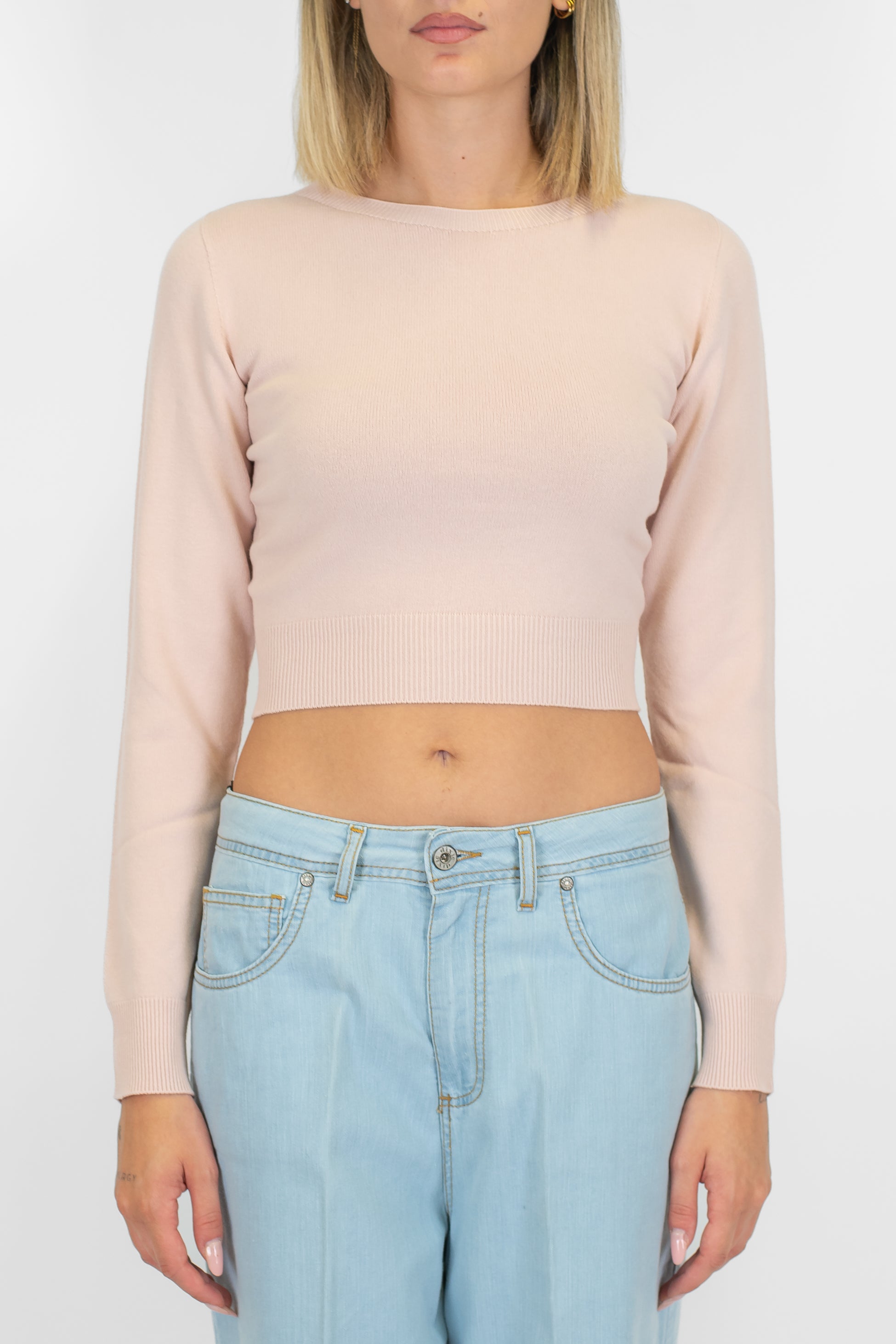 Kontatto - Maglia girocollo crop