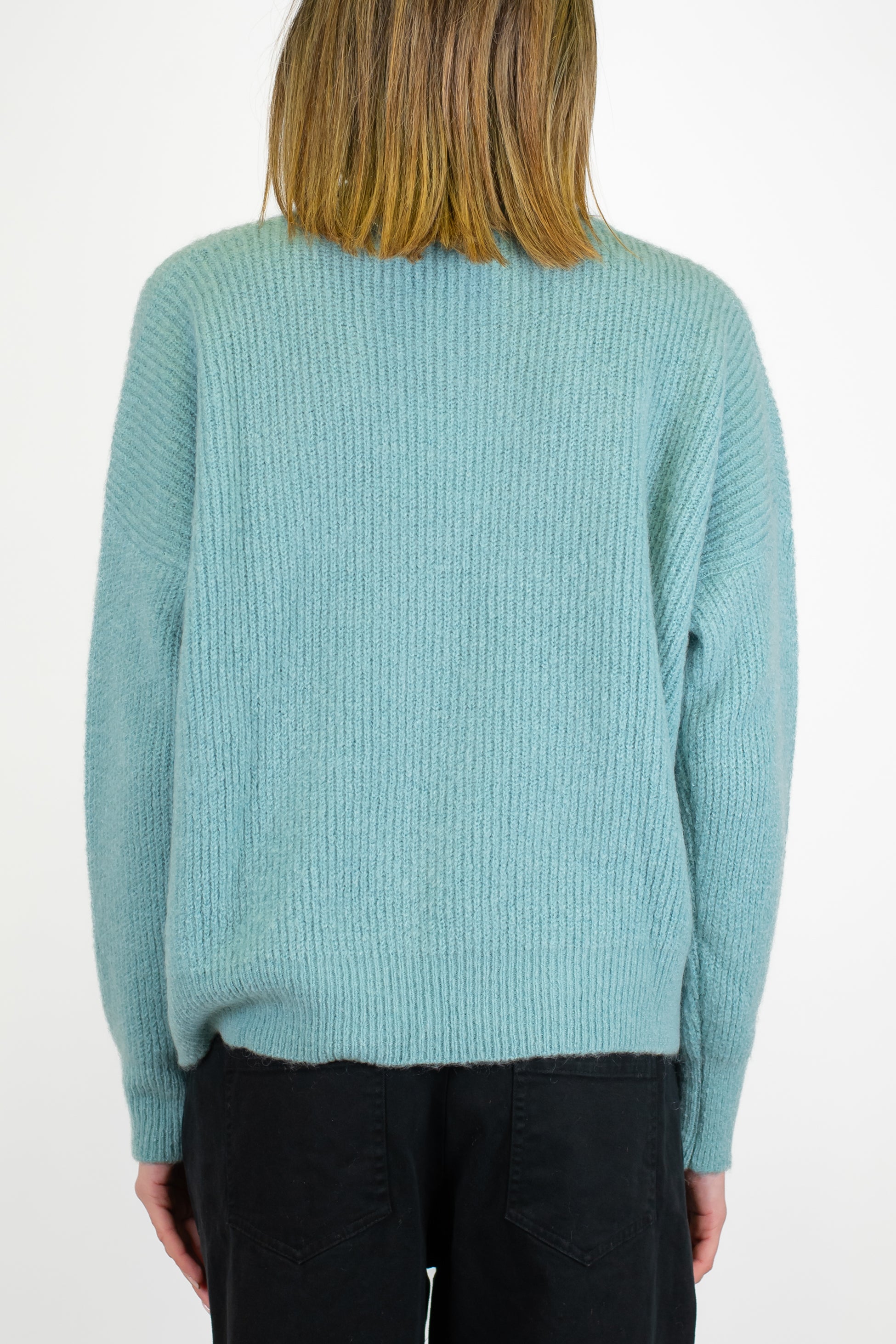 Tensione in - Maglia a scatola in misto lana con costine