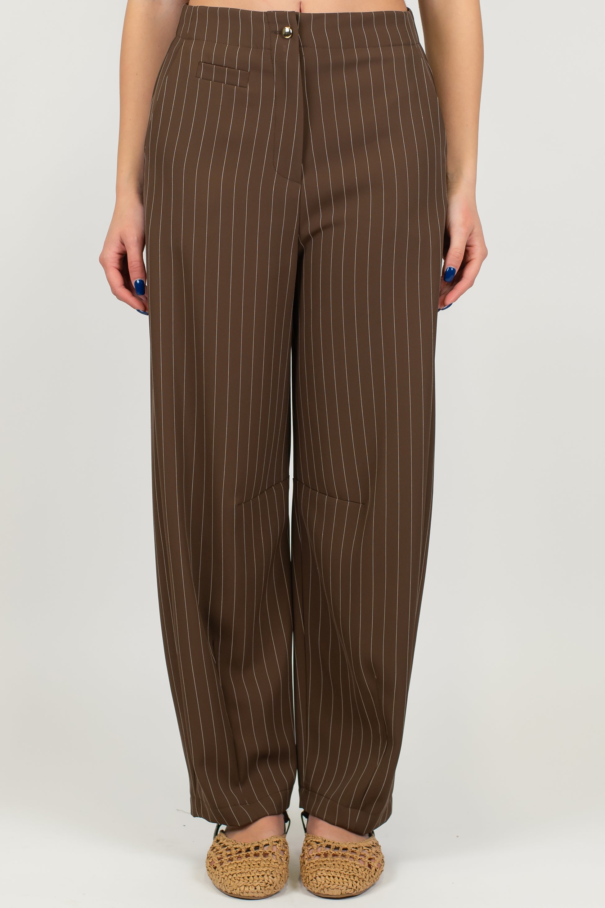 Maryley - Pantalone balloon gessato