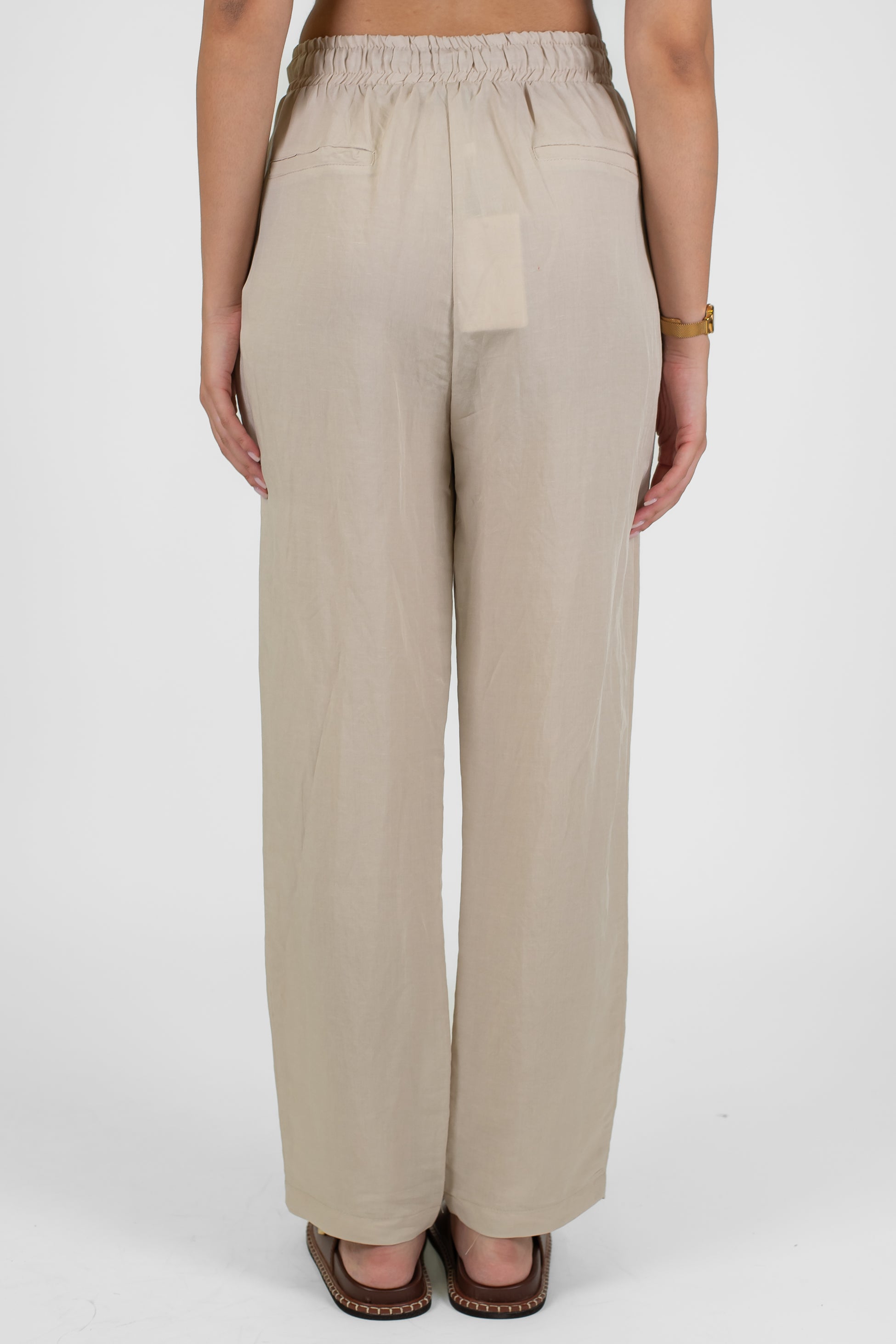 Motel - Pantalone in misto lino e viscosa con coulisse