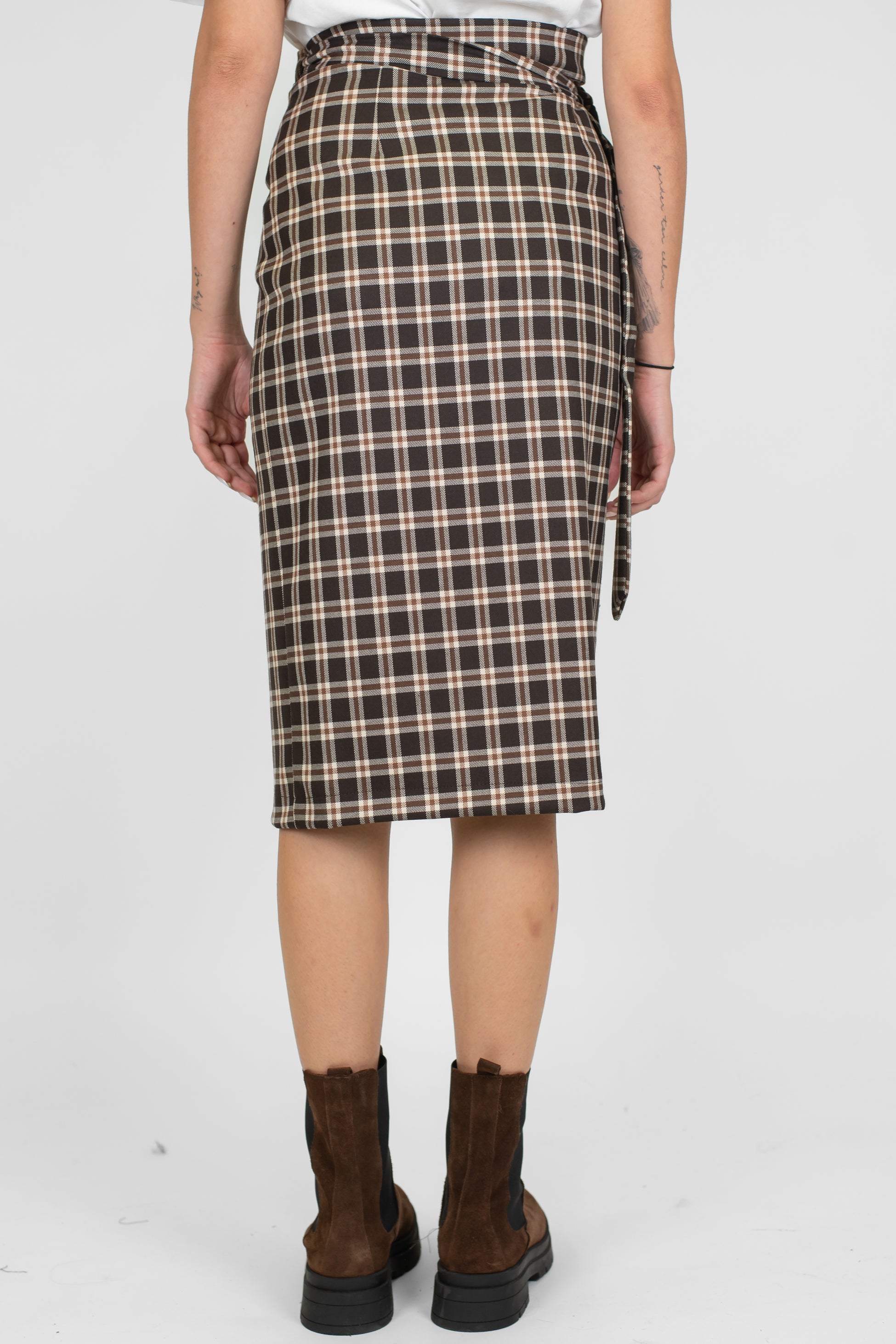 Maryley - Gonna longuette a portafoglio fantasia check