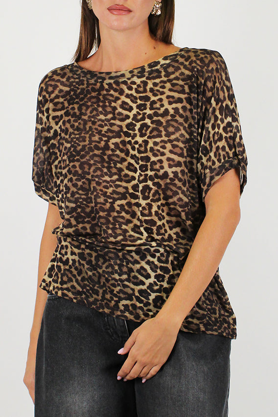 Haveone - T shirt in viscosa fantasia macula