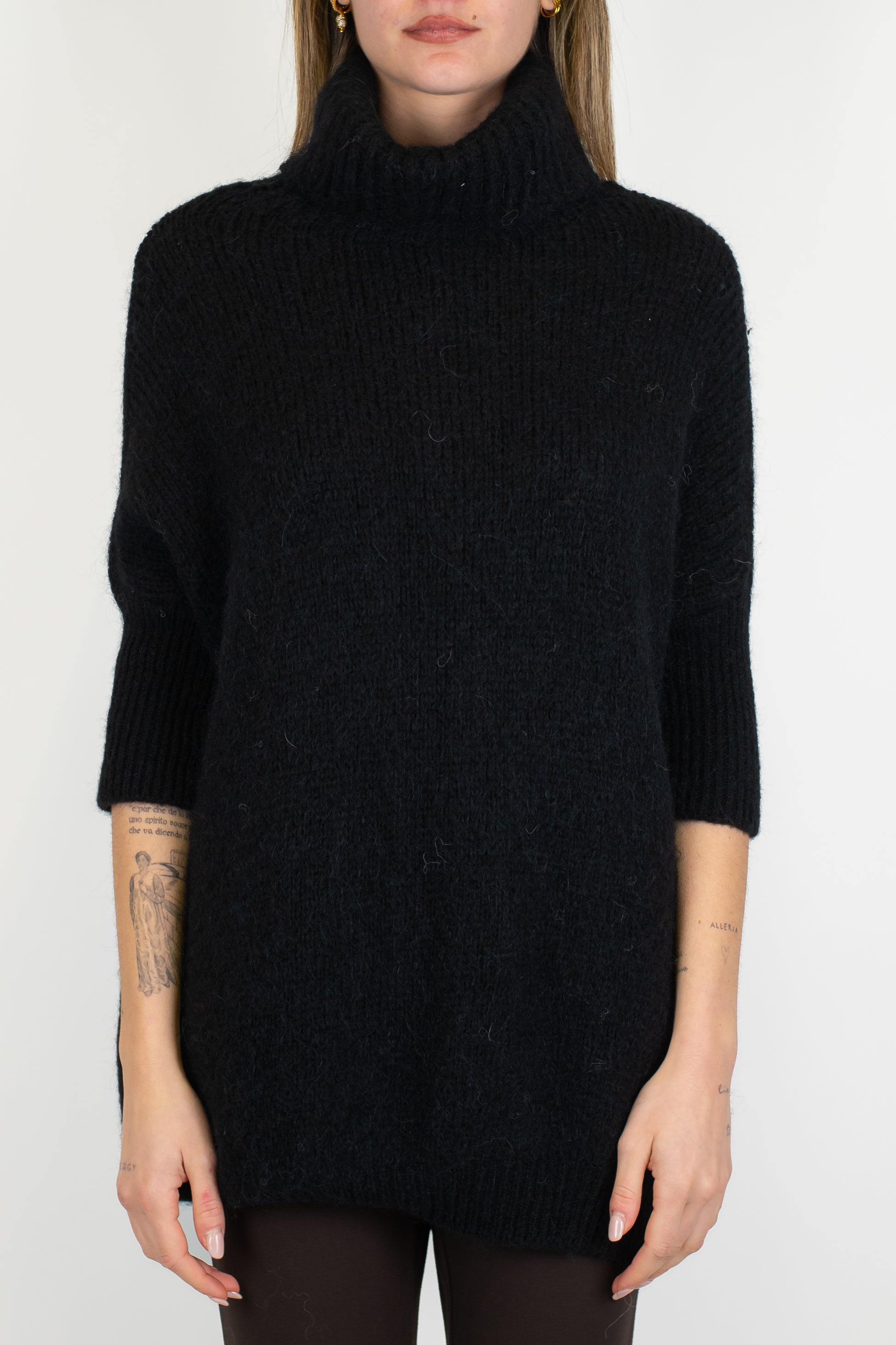 Imperial - Dolcevita over in misto lana con spacchetti laterali