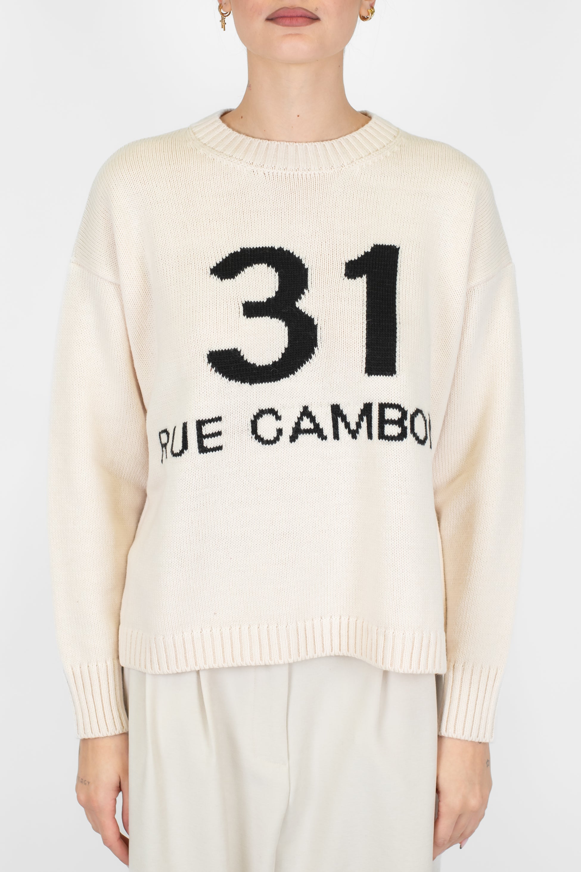 Tensione in - Maglia con scritta in misto lana/cashmere