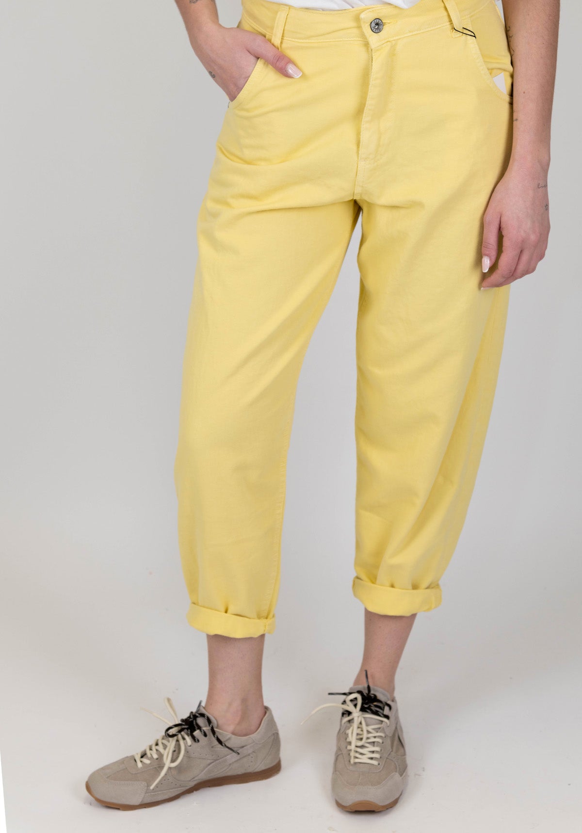 Dixie - Pantalone balloon in denim colorato