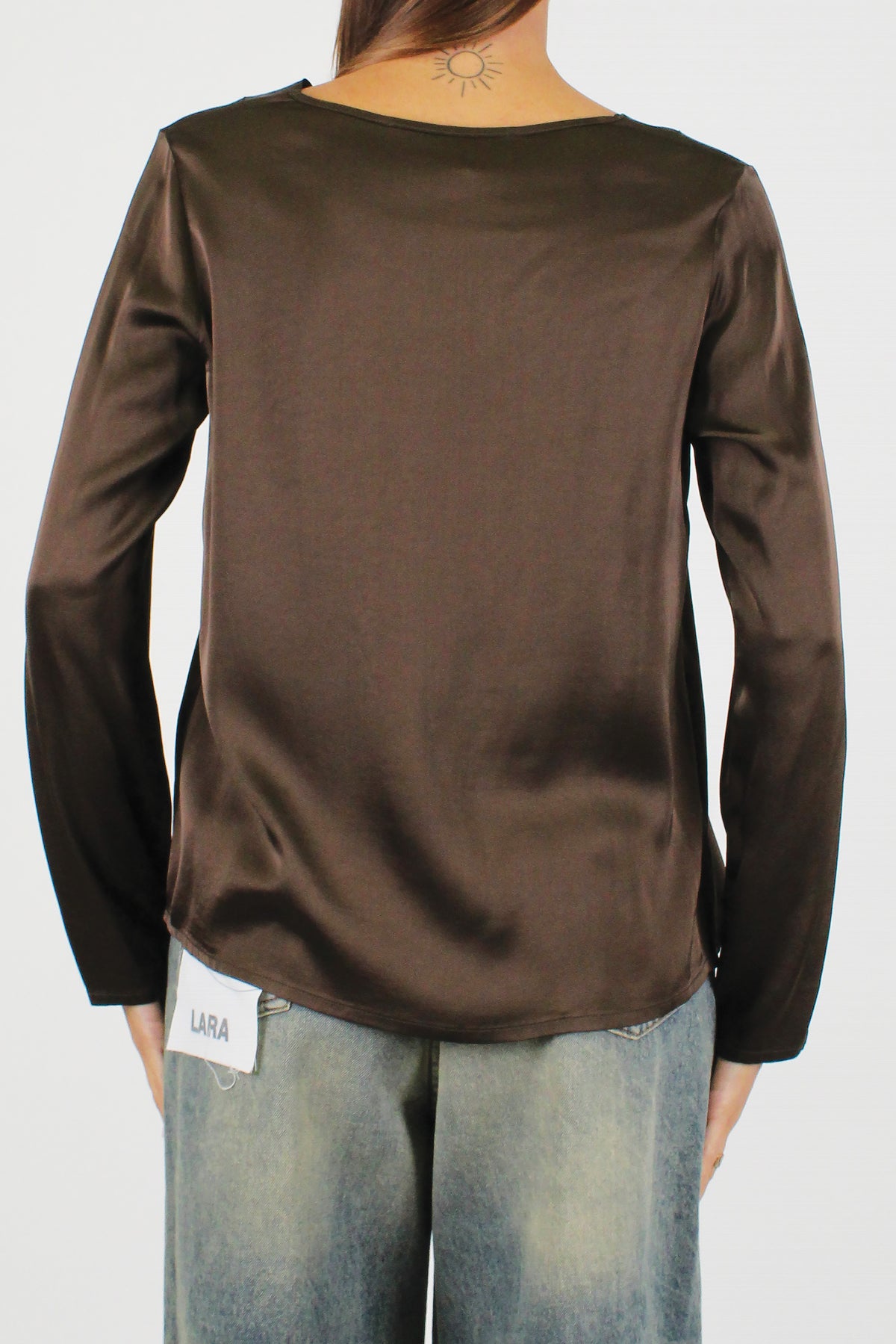 Haveone - Blusa manica lunga scollo a V in viscosa