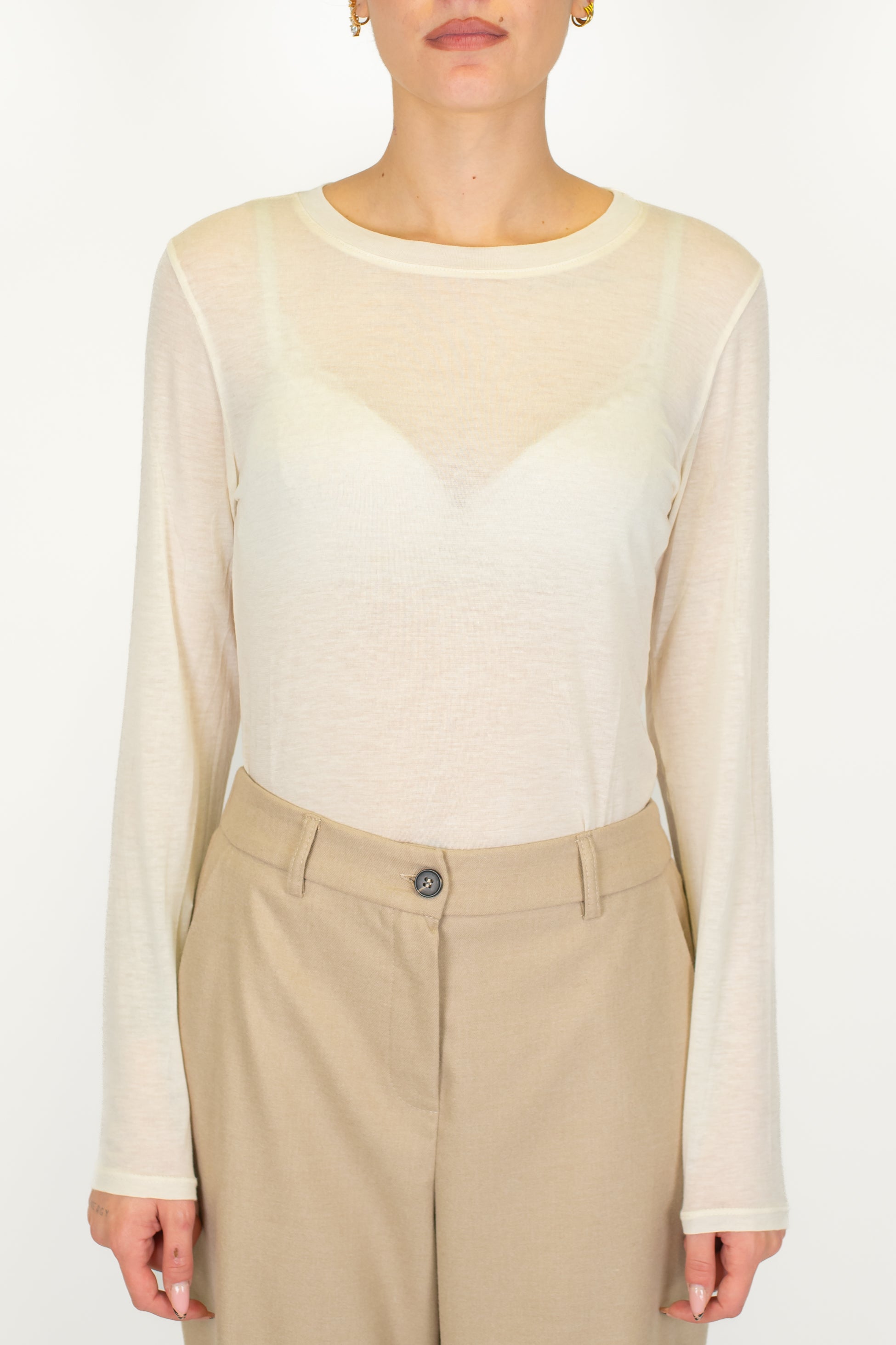 Haveone - Maglia basic girocollo in misto cashmere