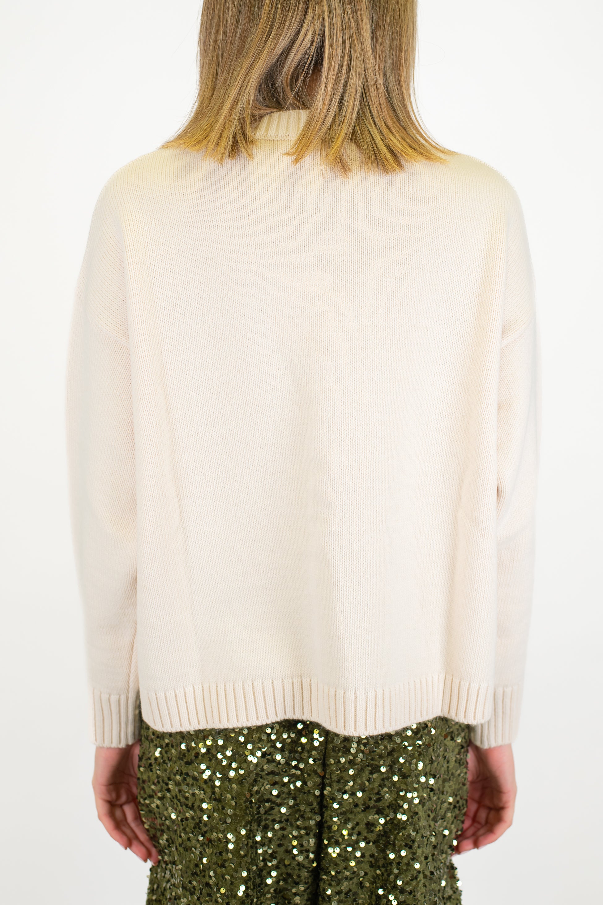 Tensione in - Maglia in misto lana con orsetto paillettes