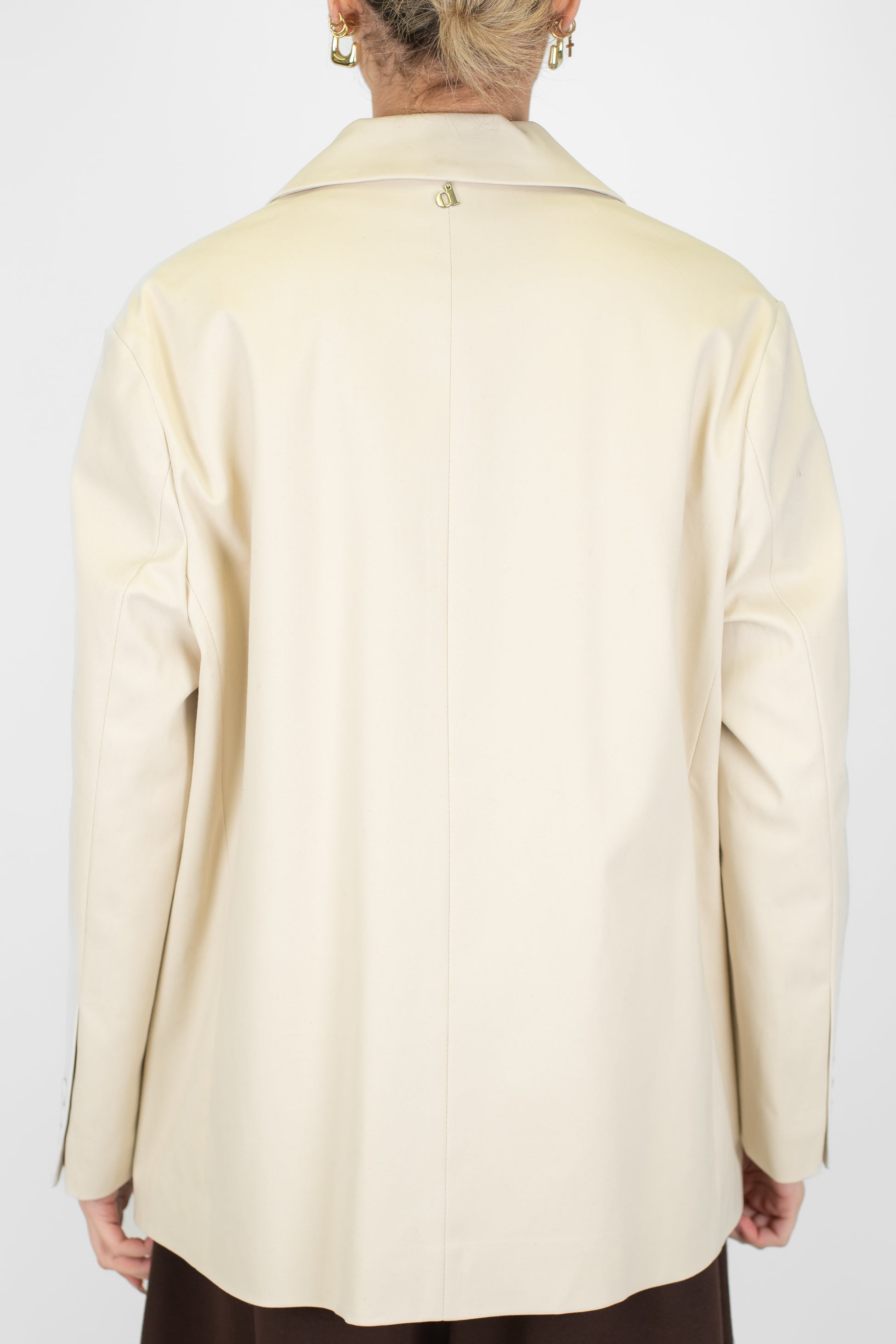 Dixie - Giacca monopetto tinta unita in fustagna con spalline