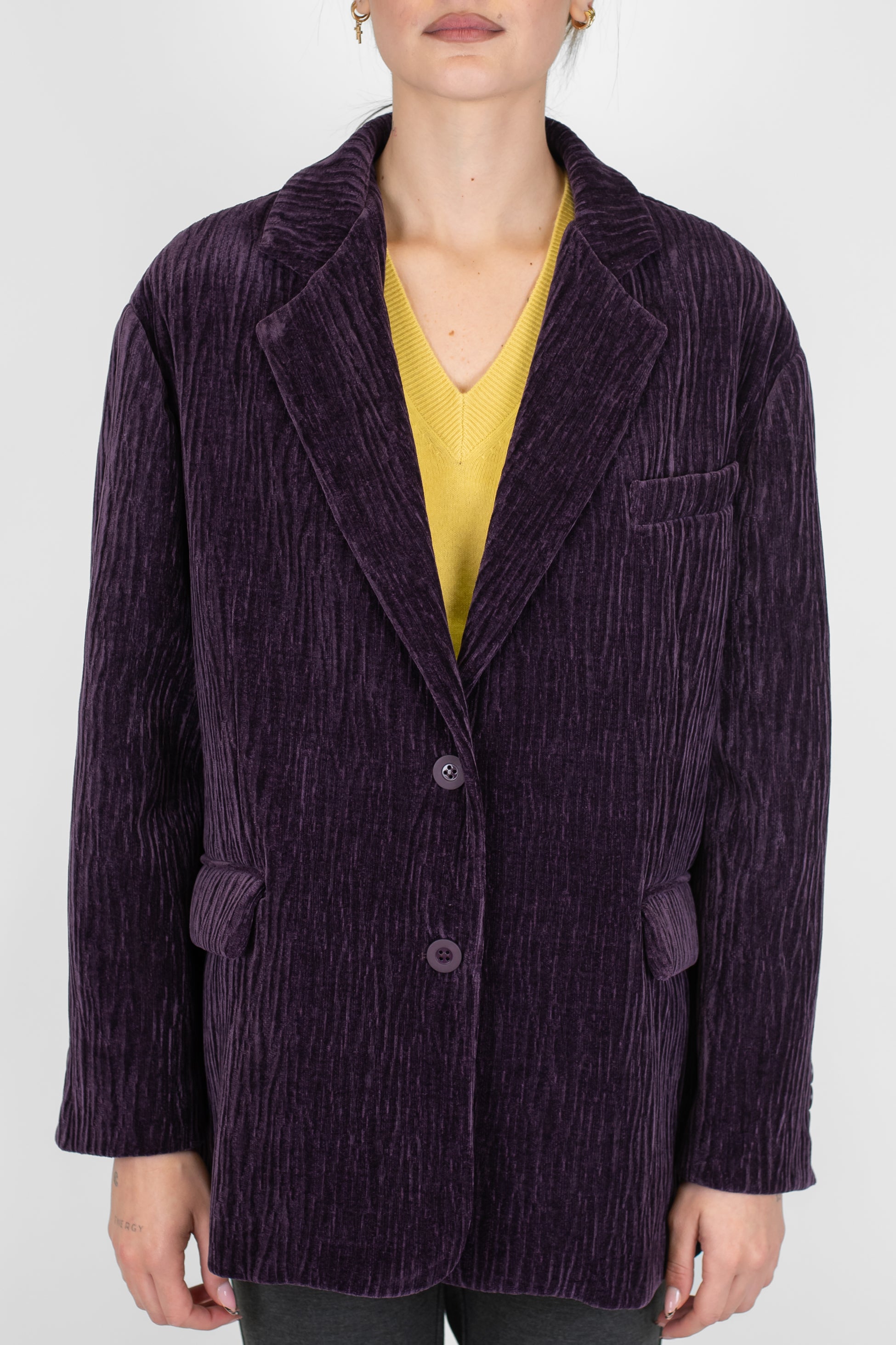 Dixie - Giacca monopetto over in velluto a coste