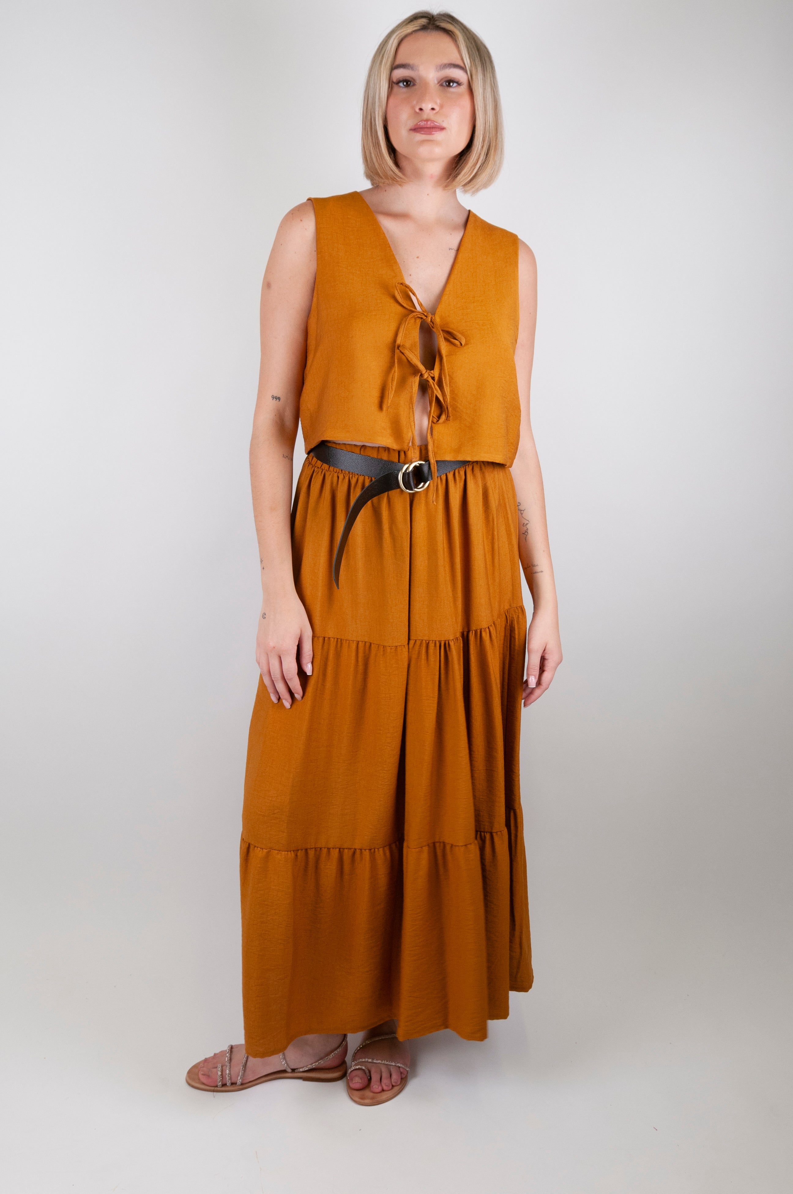 Dixie - Gonna a balze in viscosa leggera