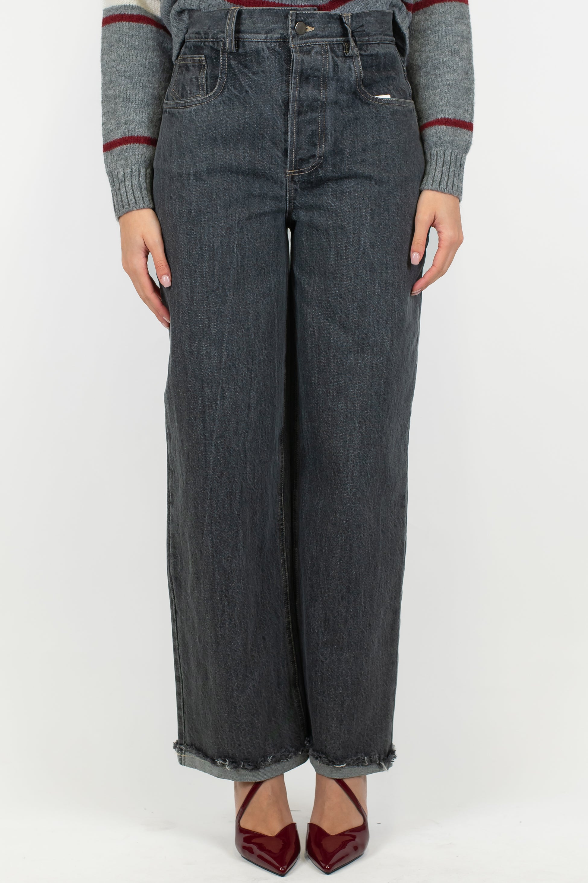 Tensione in - Pantalone regular in denim lavaggio scuro modello Ginevra