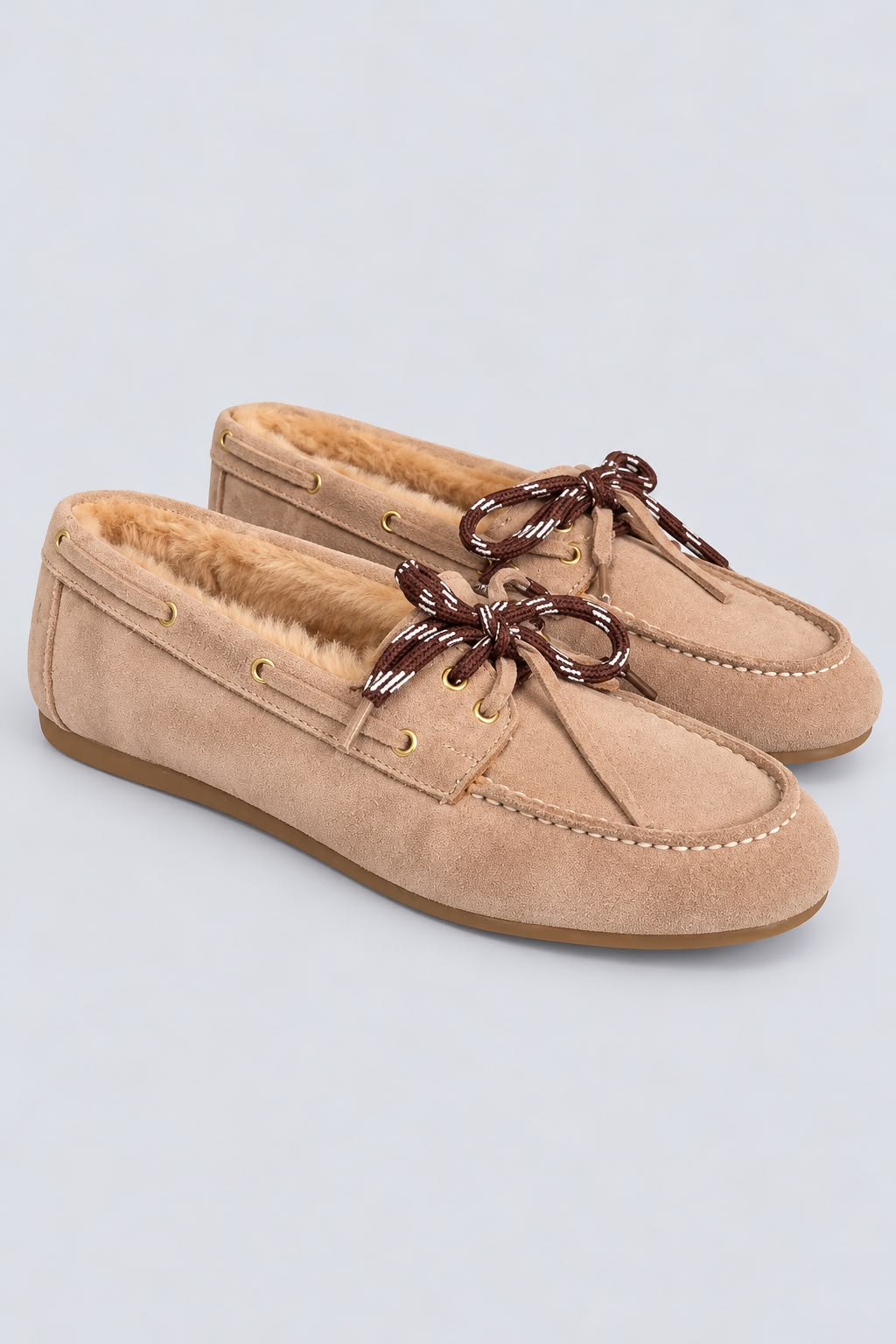 Ovyè - Mocassino in camoscio con pelliccia interna