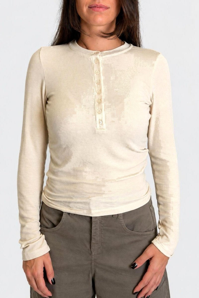 Dixie - Maglia serafino a costine basic in misto cashmere