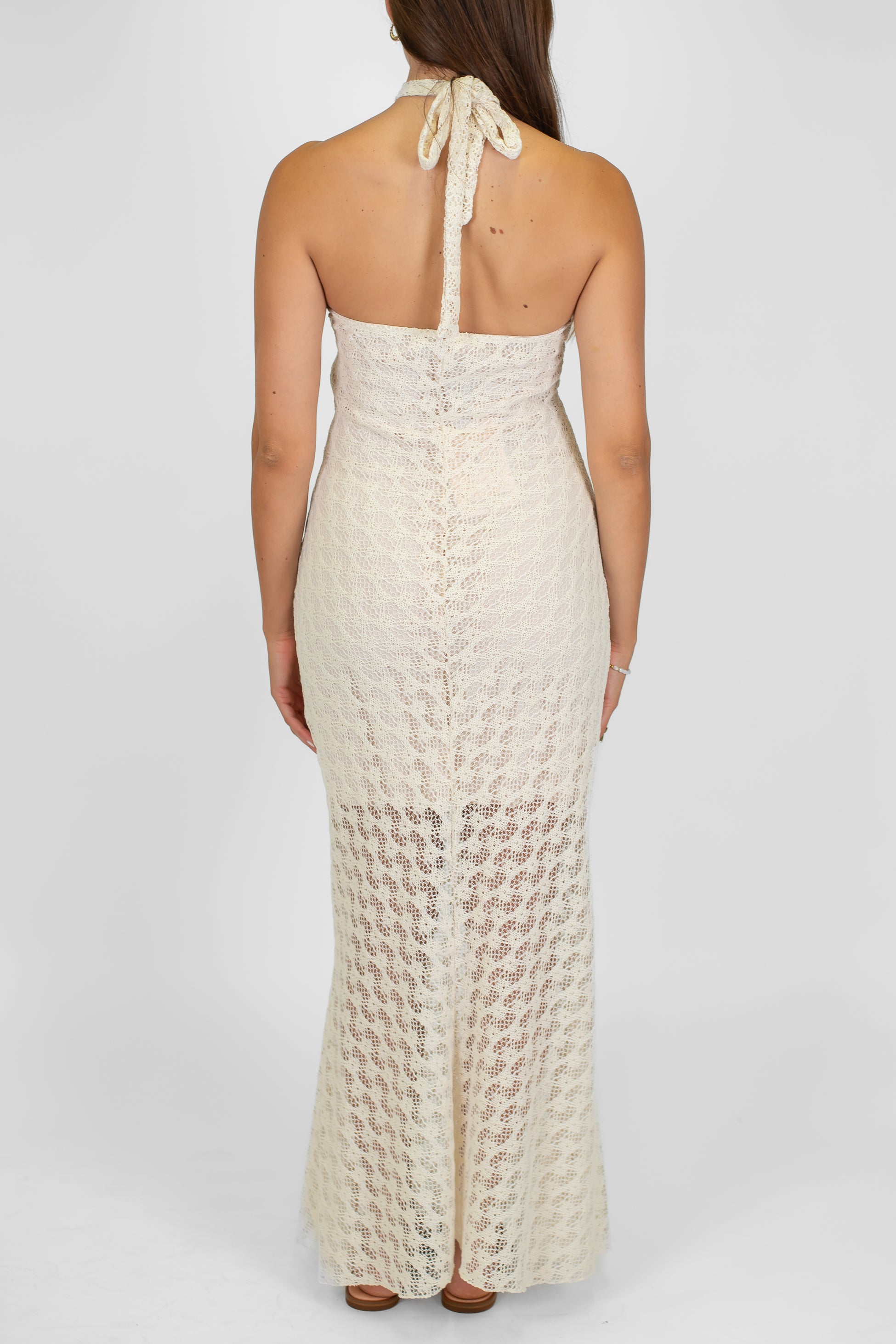 Haveone - Abito lungo allacciato al collo