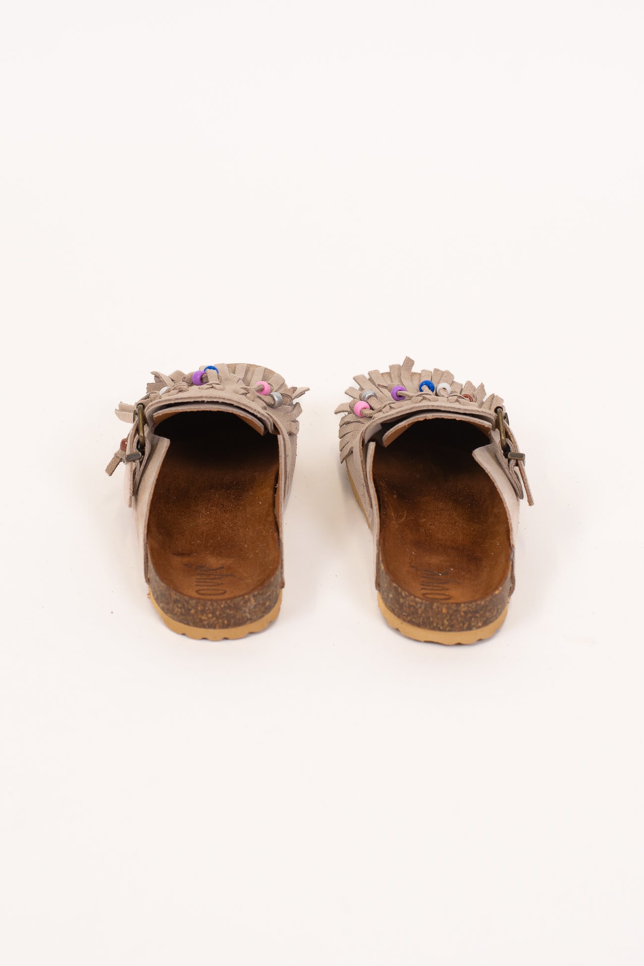 Ovyé - Mules in suede con frange e perline