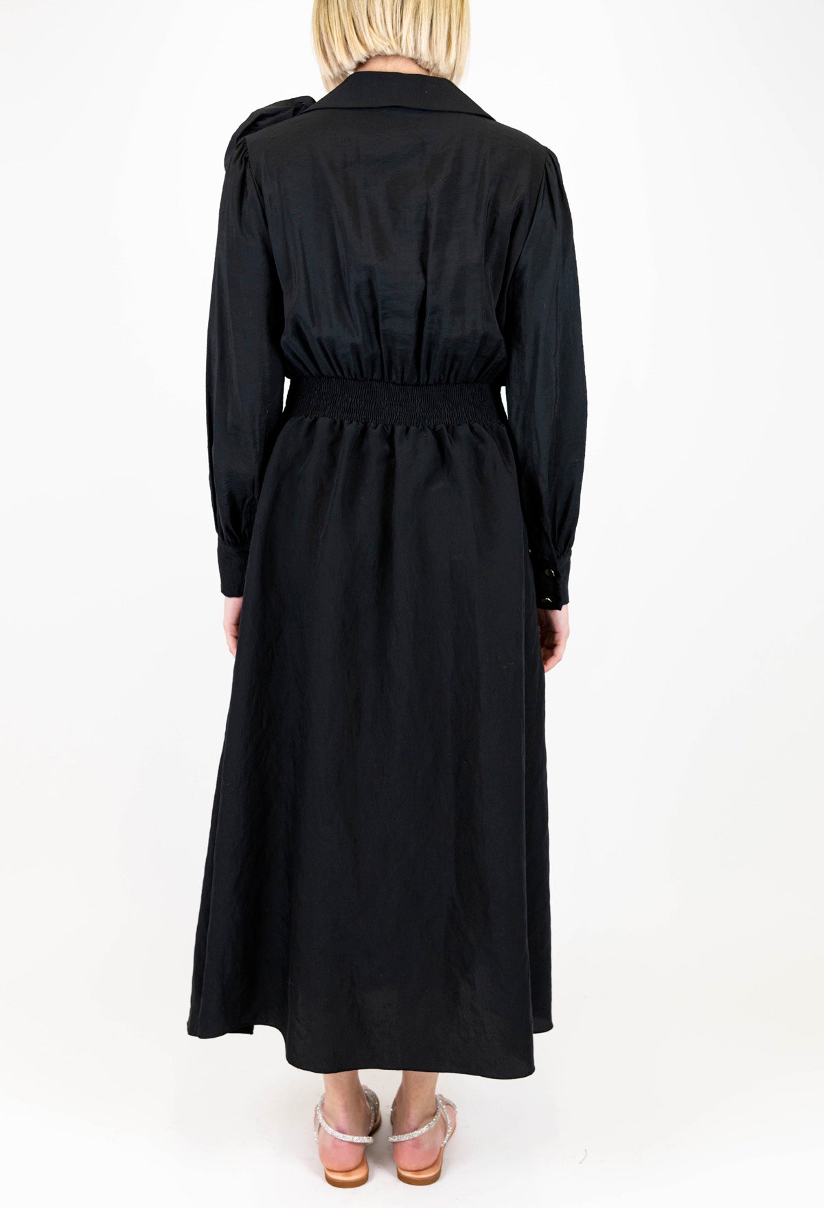 Motel - Abito lungo in modal con spilla a fiore