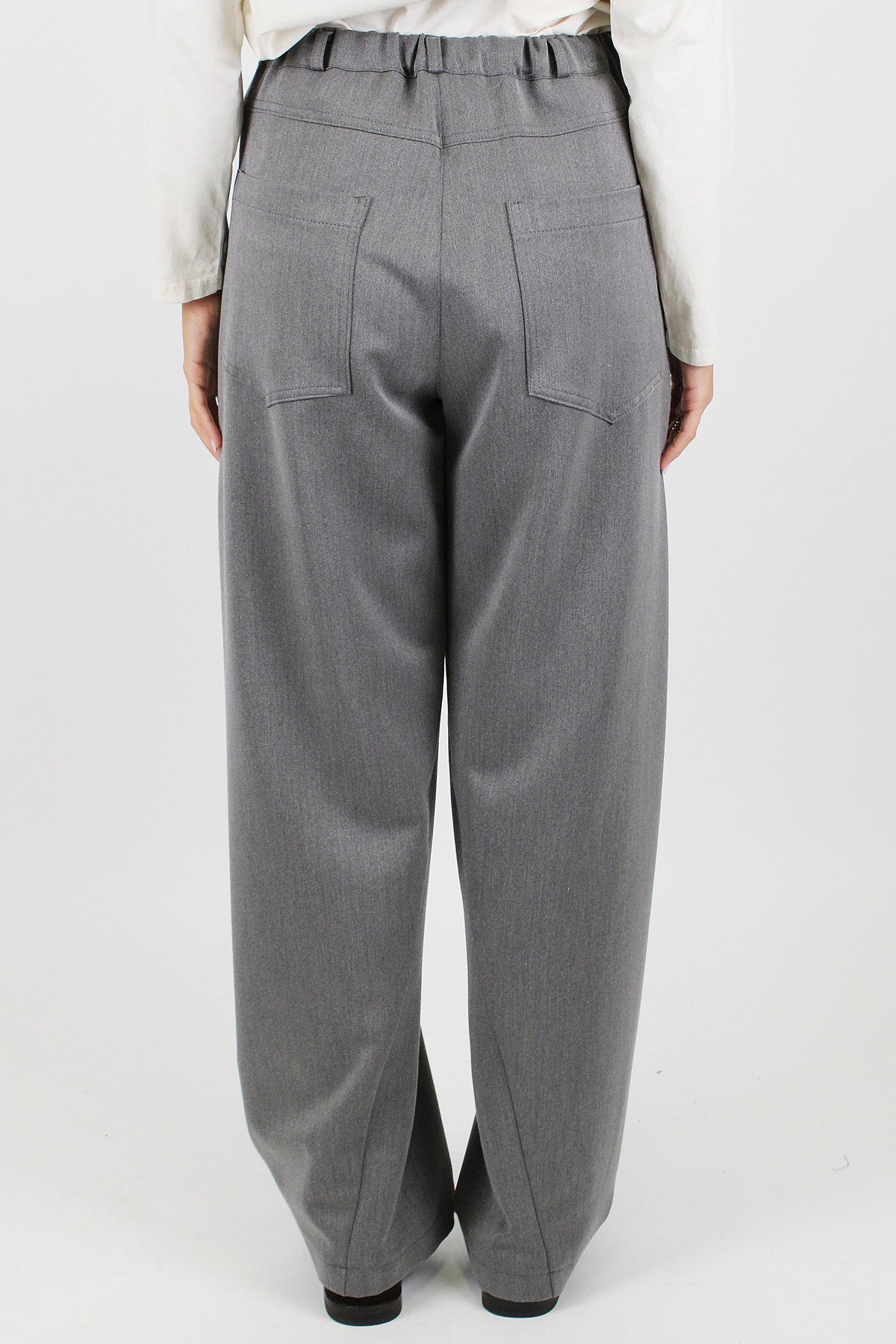Maryley - Pantalone regular in punto milano con elastico in vita