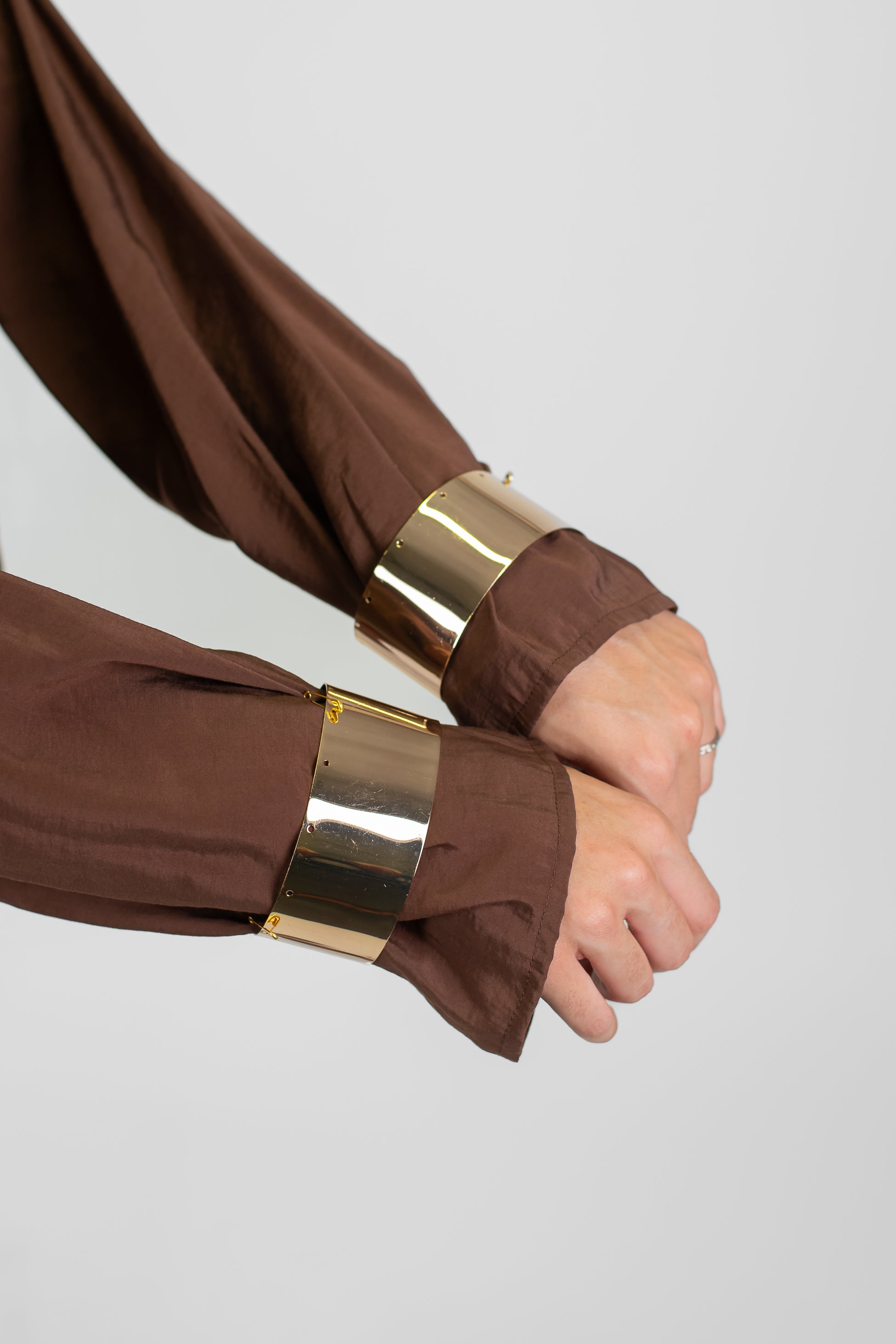 Haveone - Camicia tinta unita in modal con bracciali ai polsi