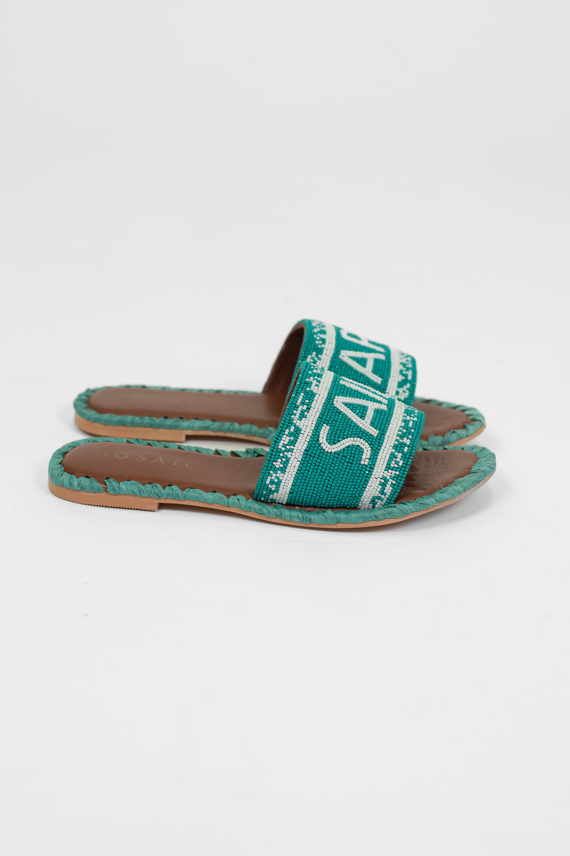 Mosaic - Ciabattina con fascia decorata da perline