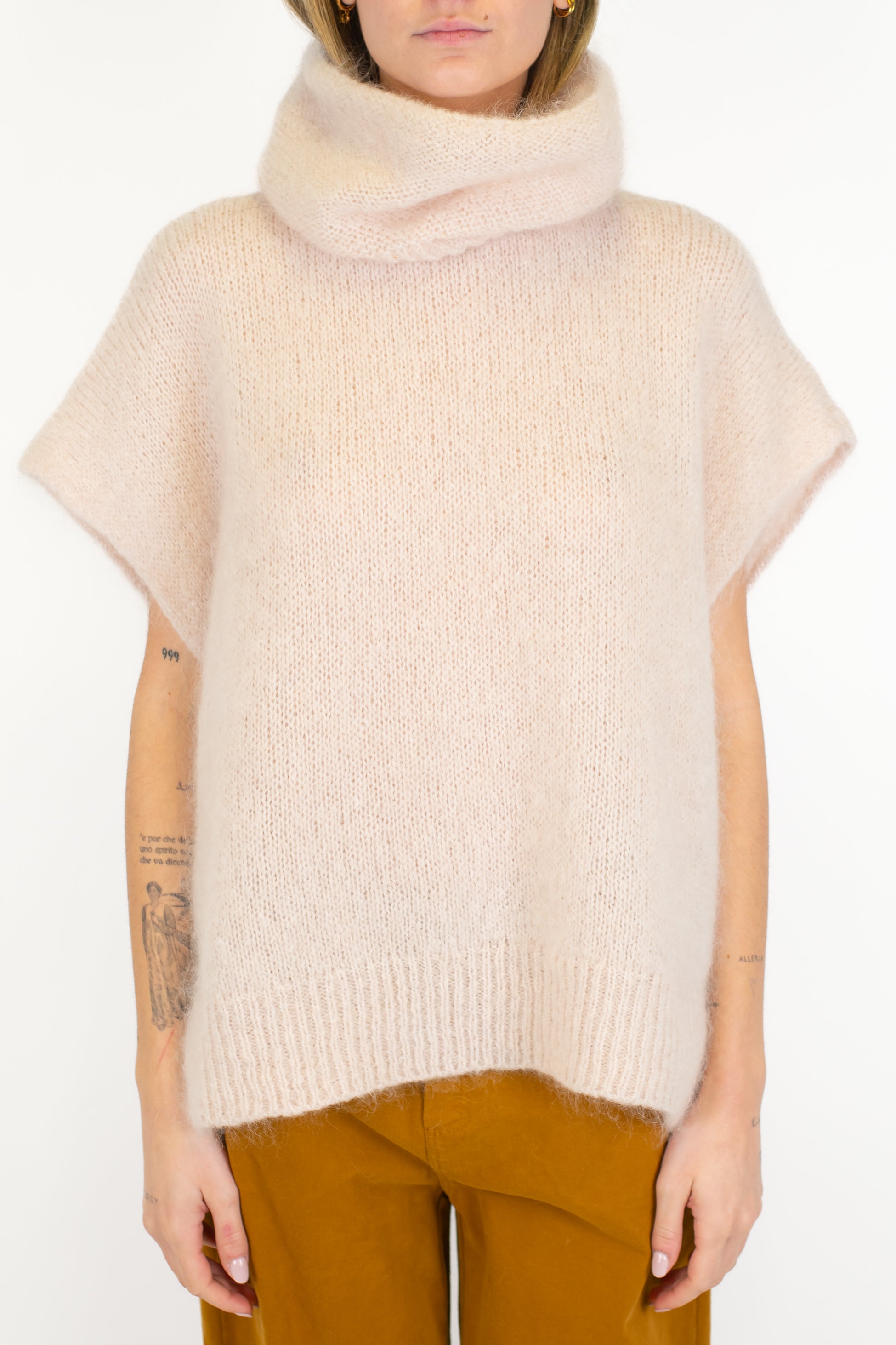 Dixie - Dolcevita over giromaniche in lana mohair con collo morbido